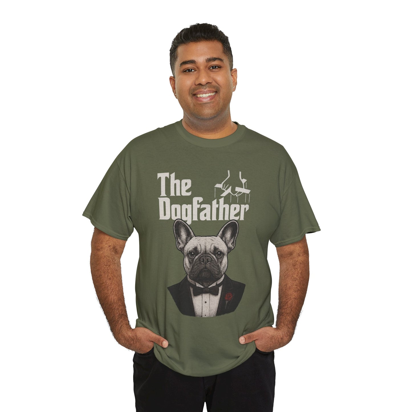 The Dogfather French Bulldog T-Shirt | Funny Dog Dad Tee | Frenchie Lover Gift | Mafia Style Pet Parent Graphic Shirt