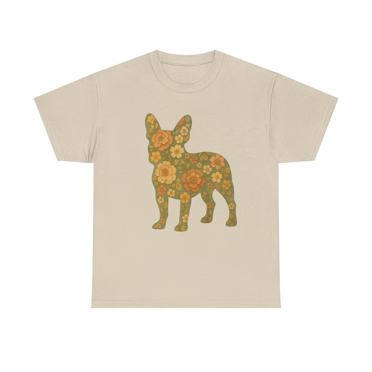 Floral Frenchie T-Shirt | Retro Flower French Bulldog Tee | Boho Dog Mom Shirt | Cute Pet Lover Gift | Vintage Botanical Dog Graphic Tee