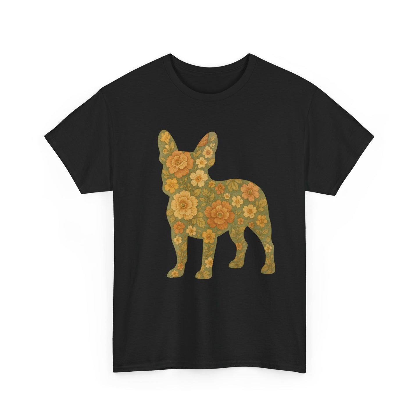 Floral Frenchie T-Shirt | Retro Flower French Bulldog Tee | Boho Dog Mom Shirt | Cute Pet Lover Gift | Vintage Botanical Dog Graphic Tee