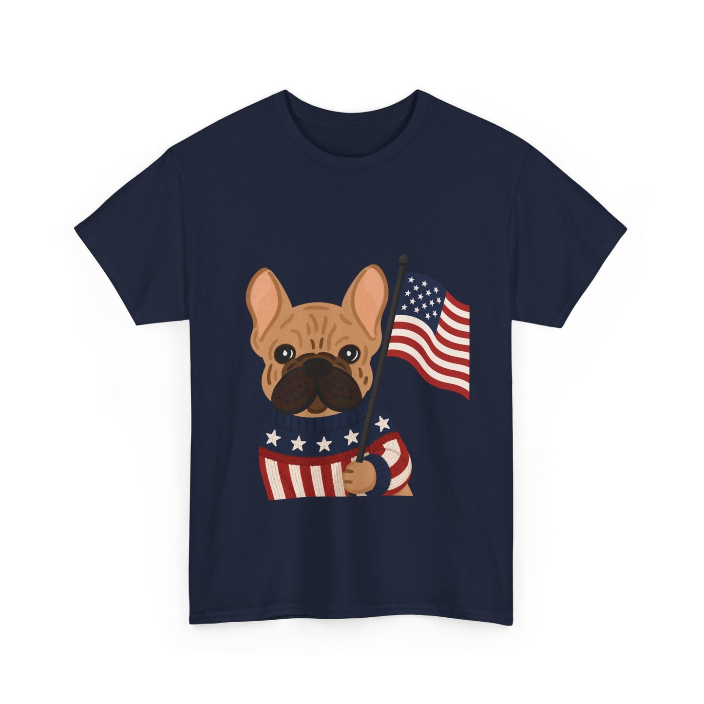 Patriotic French Bulldog Shirt, American Flag Frenchie Tee, Fourth of July Dog Lover Shirt, USA French Bulldog Gift, Patriotic Puppy Sweater Tee