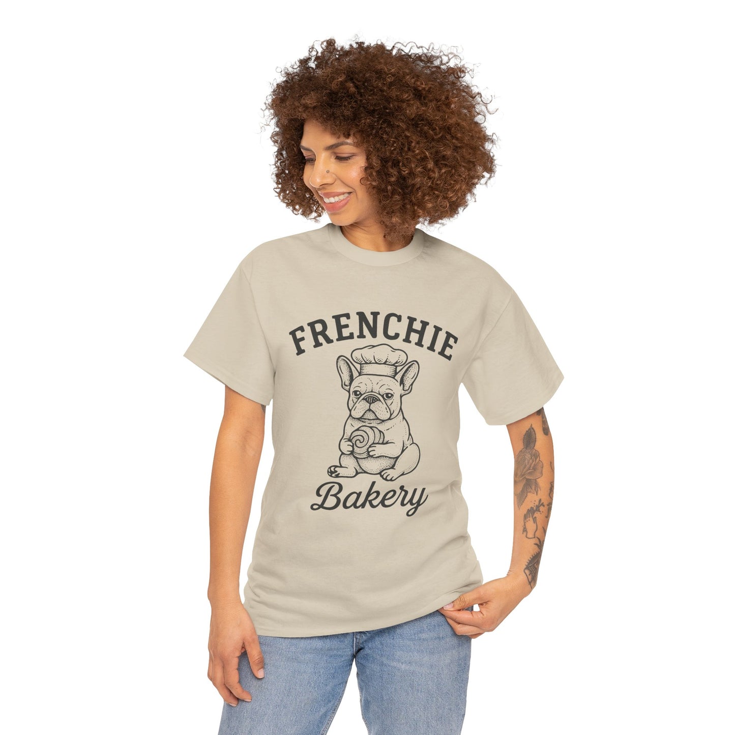 Frenchie Bakery T-Shirt French Bulldog Chef Tee, Cute Dog Lover Gift, Vintage Frenchie Café Graphic