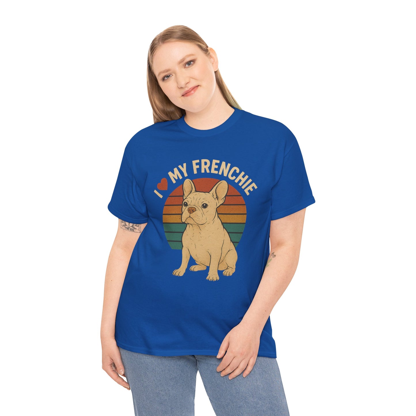 I Love My Frenchie T-Shirt | Retro Cream French Bulldog Tee | Cute Dog Mom Gift | Vintage Frenchie Lover Shirt | Soft Unisex Graphic Top