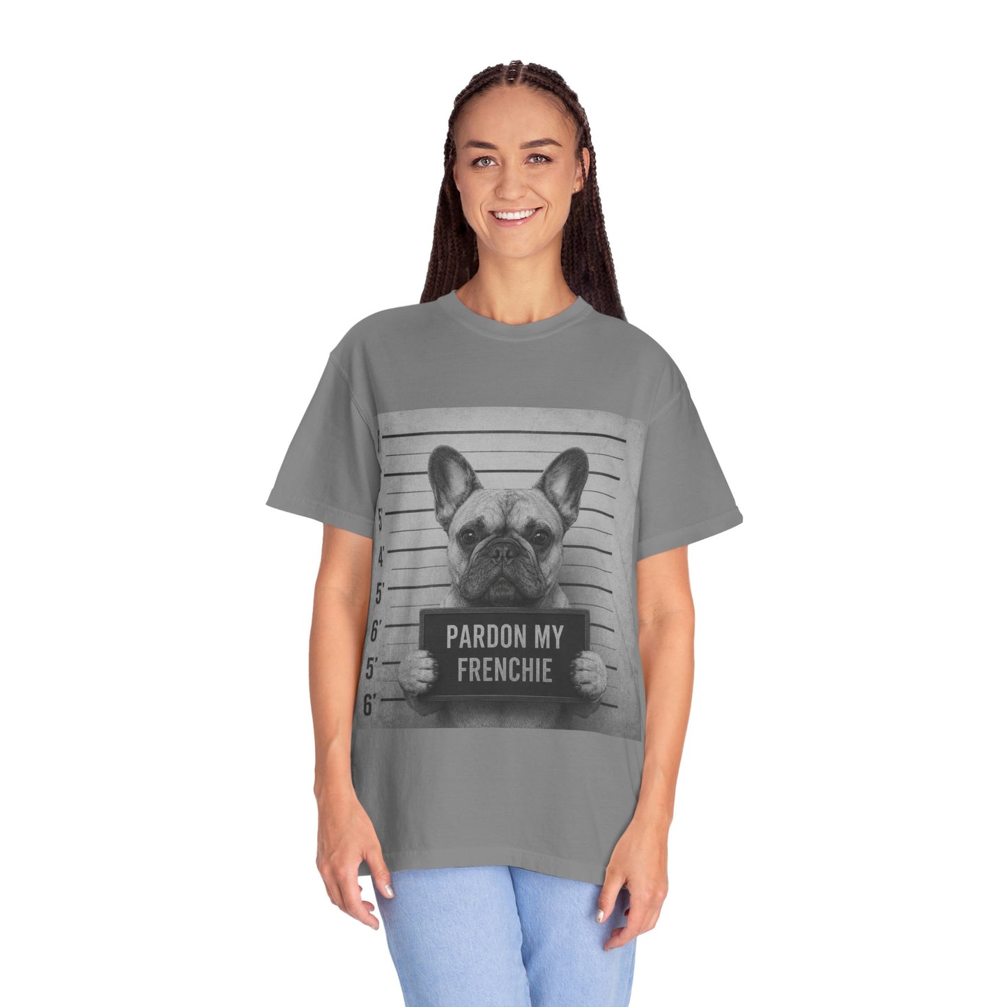 French Bulldog Mugshot T-Shirt – “Pardon My Frenchie” Graphic Tee