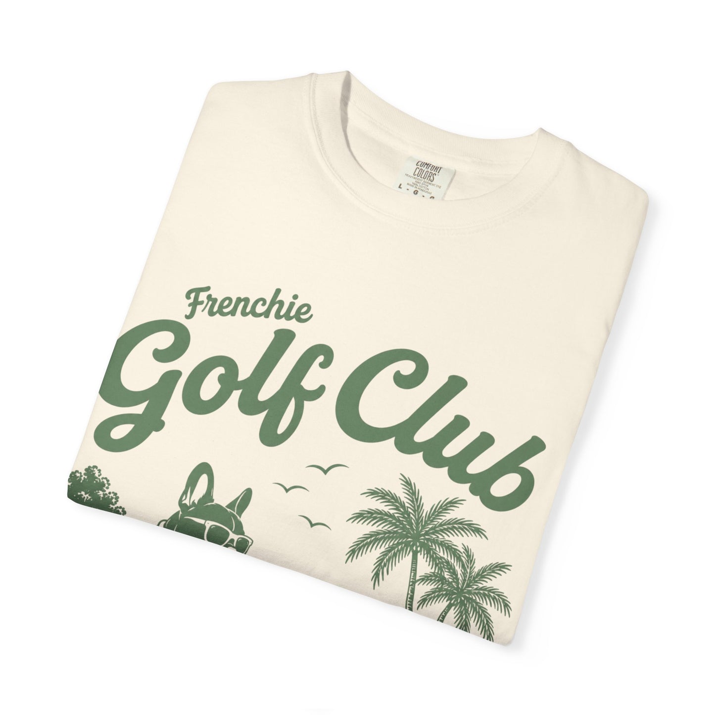 Golf Club T-Shirt — 'Frenchie Golf Club' Graphic Tee for Dog & Golf Lovers