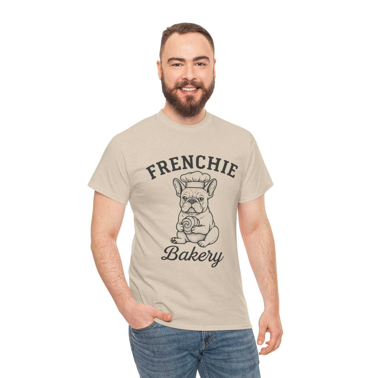 Frenchie Bakery T-Shirt French Bulldog Chef Tee, Cute Dog Lover Gift, Vintage Frenchie Café Graphic