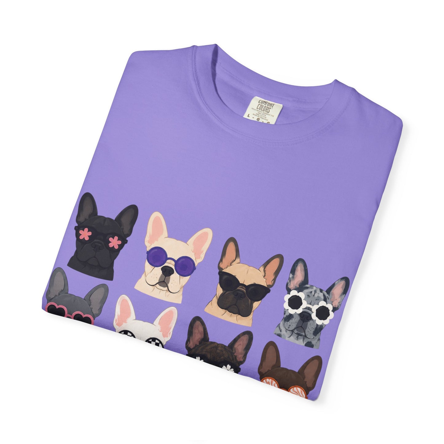French Bulldog Sunglasses Shirt, Frenchie Faces Tee, Cute French Bulldog Shirt, Colorful Frenchie Dog Lover Gift, Dog Mom Graphic Tee