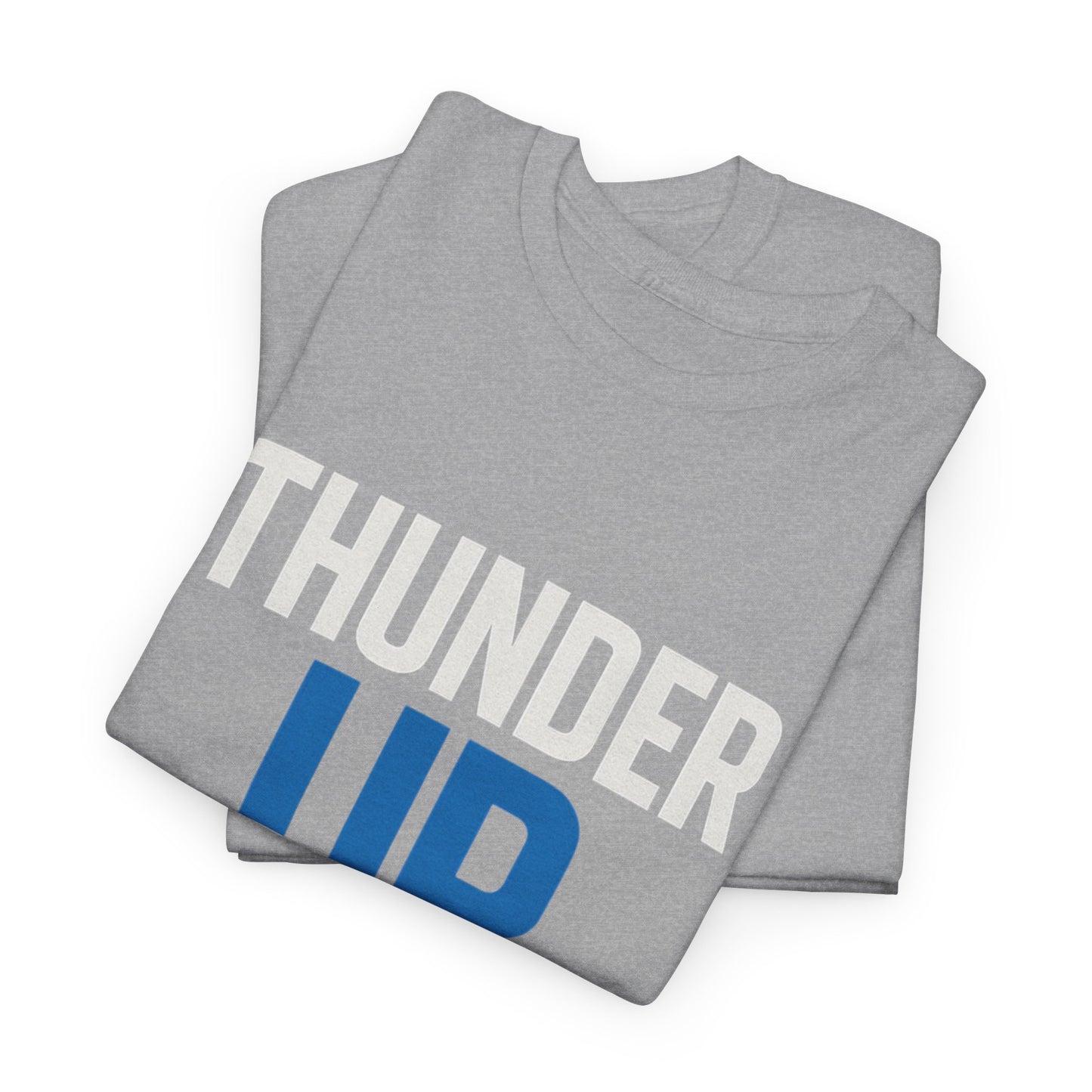Thunder Up Oklahoma City Skyline Shirt – OKC Basketball Fan Tee, Blue & Orange City Skyline Graphic, Oklahoma Hoops Spirit Wear, Game Day T-Shirt