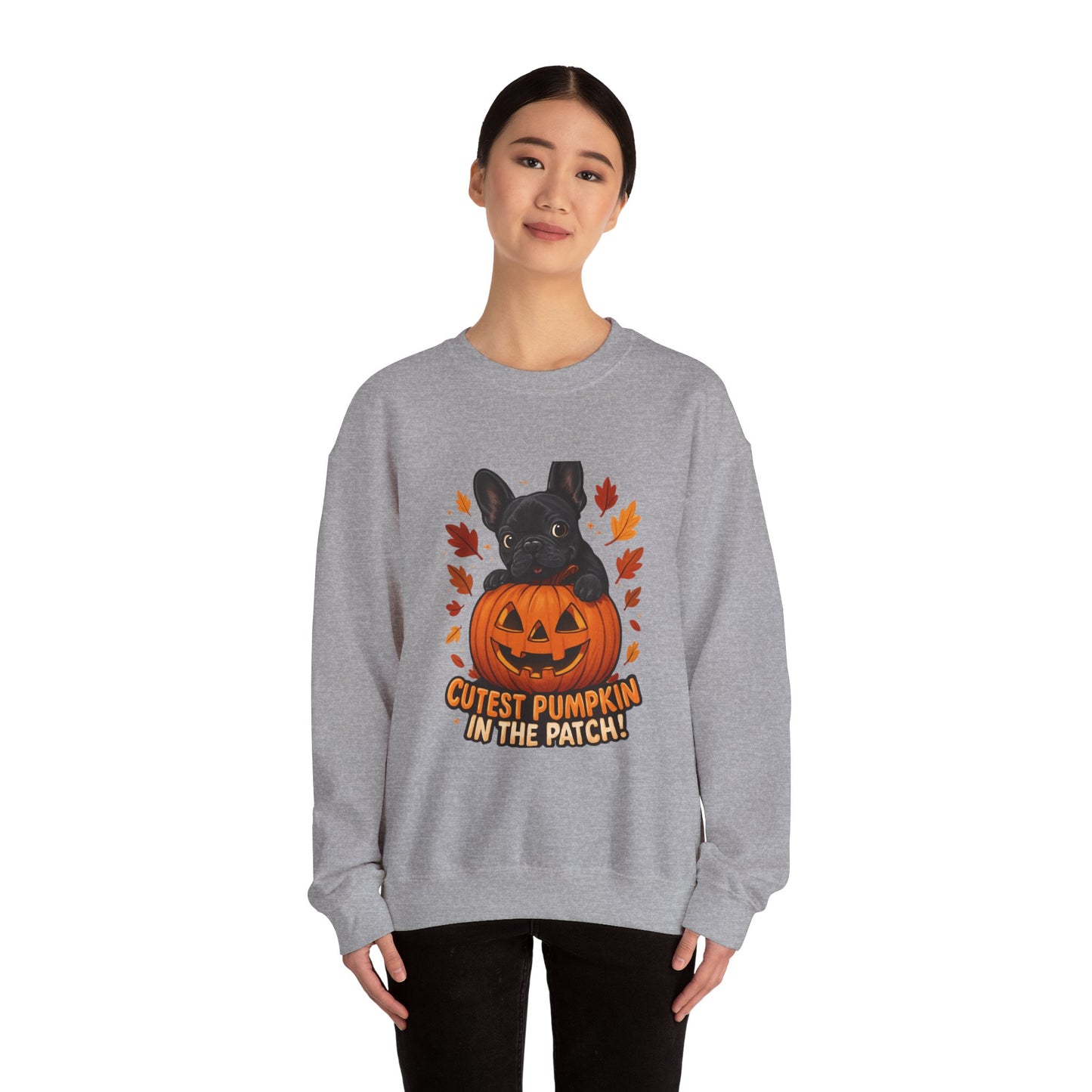 Cutest Pumpkin in the Patch Sweatshirt | Frenchie Fall Crewneck | Halloween Dog Lover Gift | Cozy French Bulldog Pumpkin Patch Pullover