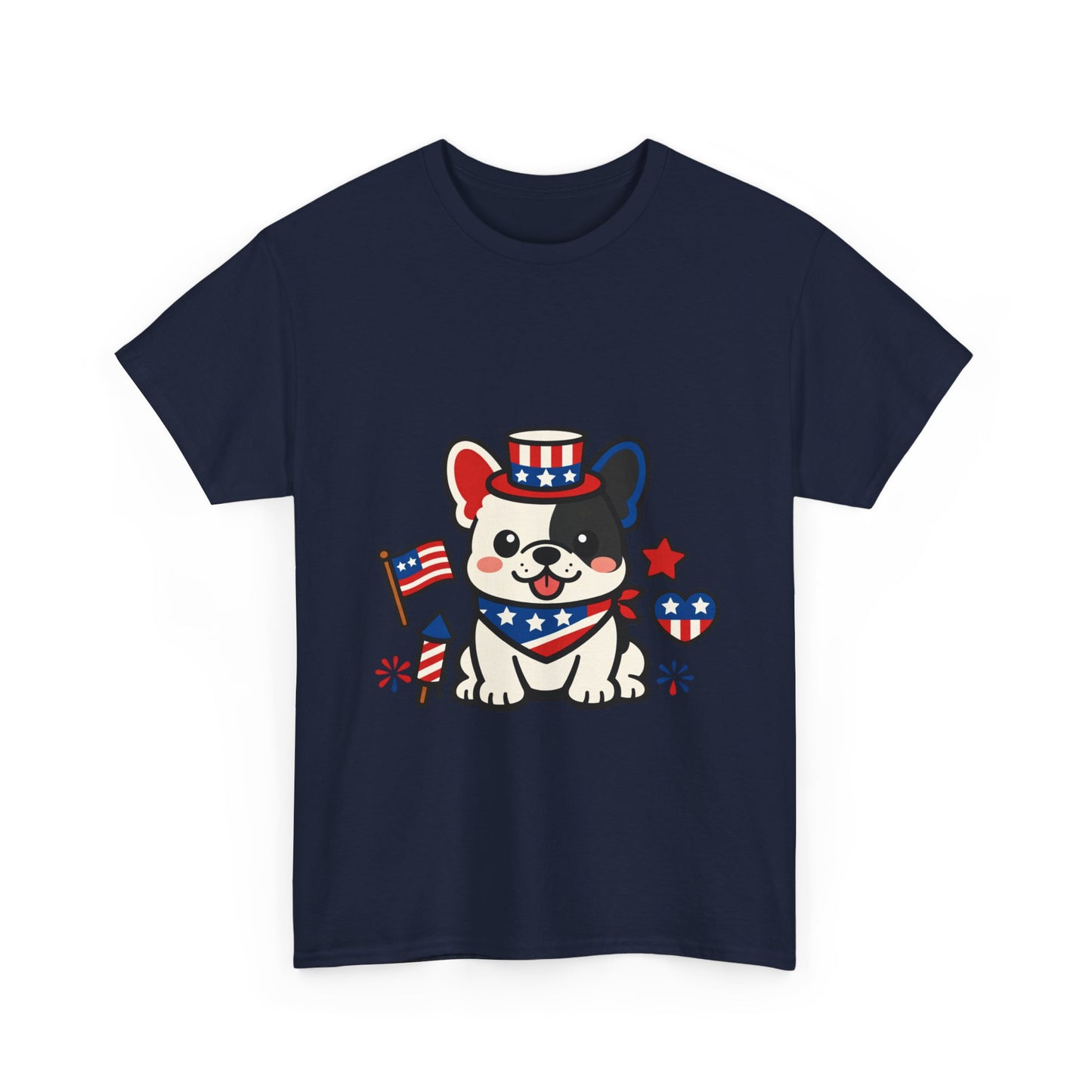 Cute Patriotic French Bulldog Shirt, Kawaii frenchie Fourth of July Tee, American Flag Puppy Shirt, USA Dog Lover Gift, Patriotic Frenchie