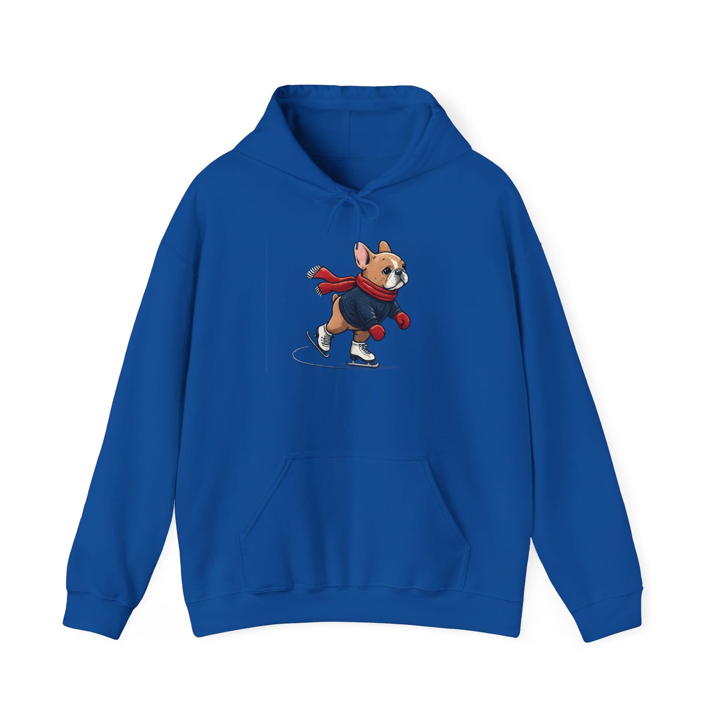 Ice Skating Frenchie Hoodie – Cute Winter French Bulldog Sweatshirt, Holiday Dog Lover Gift, Cozy Skating Pup Hoodie, Frenchie Christmas Hoodie