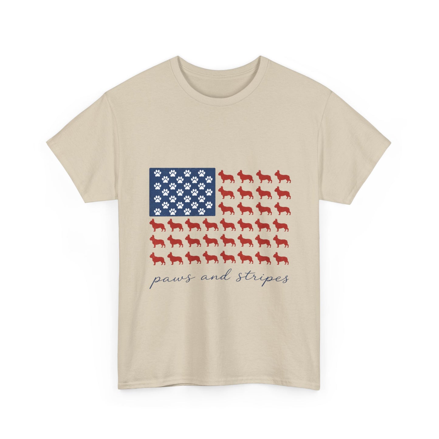 Paws and Stripes Shirt, Patriotic French Bulldog Tee, Frenchie American Flag Shirt, 4th of July Dog Lover Gift, USA Frenchie Tee