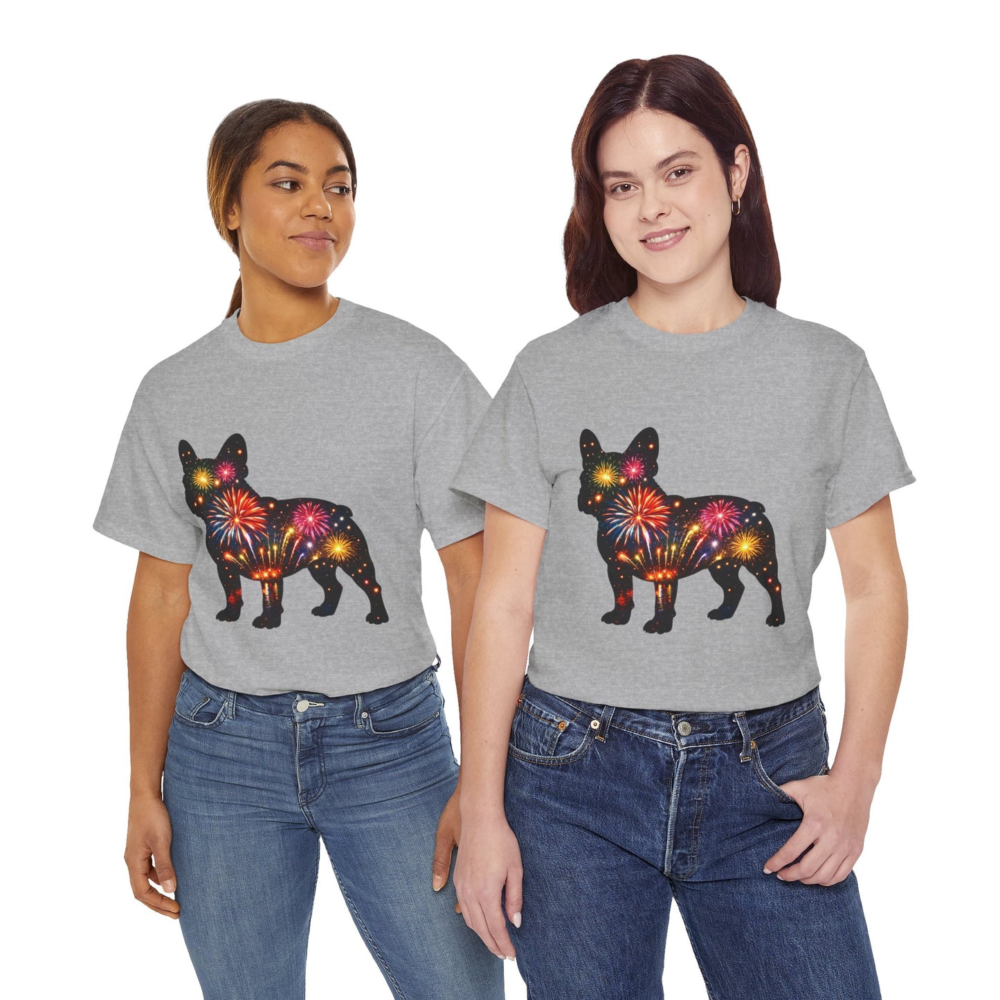 Patriotic French Bulldog Shirt, Fireworks Frenchie Tee, Fourth of July Dog Lover Shirt, Independence Day French Bulldog Gift, USA Dog Tee