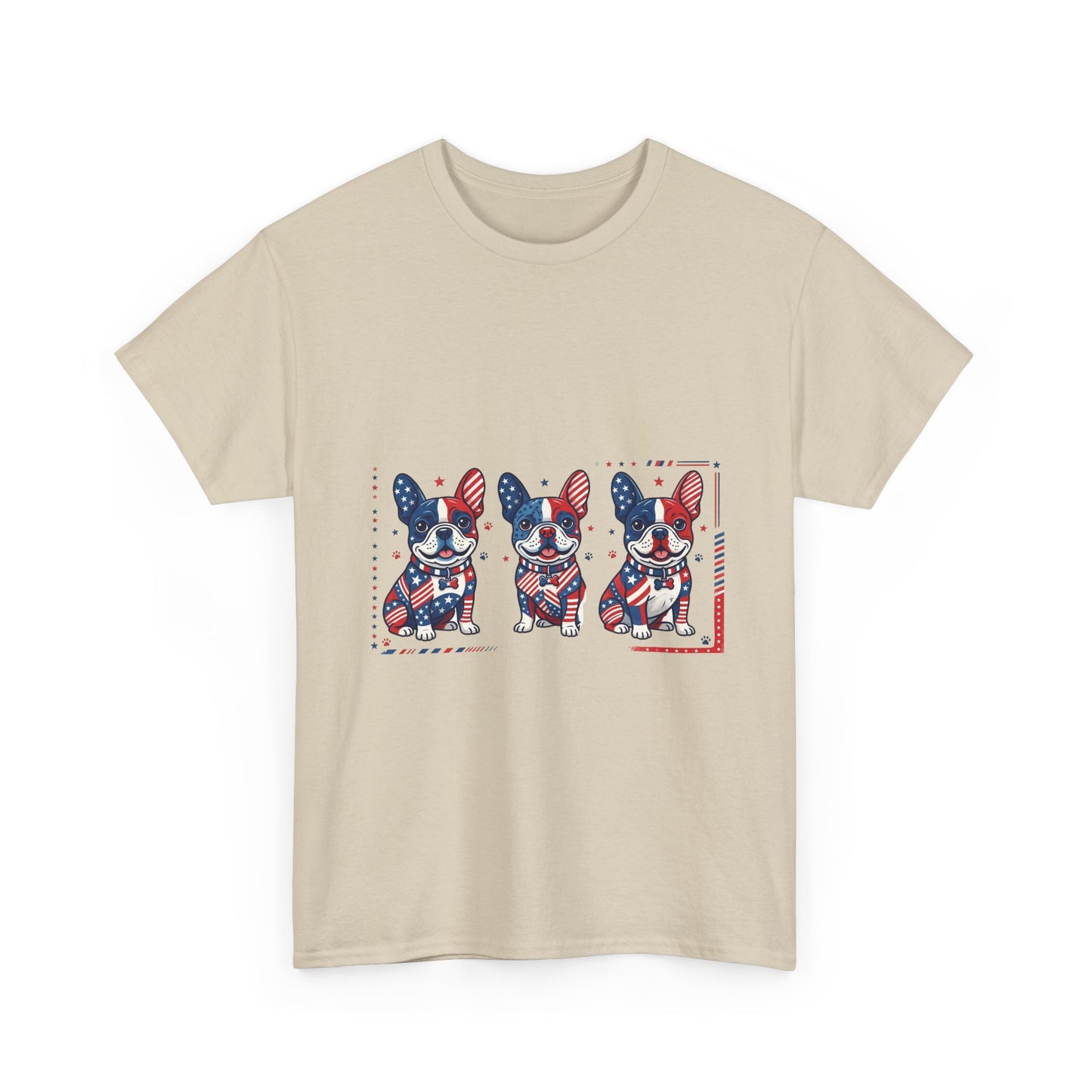 Patriotic French Bulldog Shirt, American Flag Frenchie Trio Tee, Fourth of July Dog Lover Shirt, USA French Bulldog Gift, Frenchie Mom Shirt