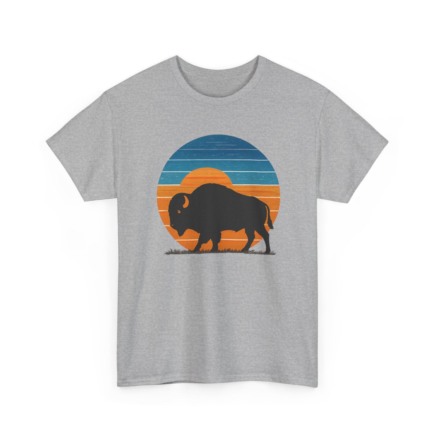 Oklahoma Bison Sunset Shirt | Retro Buffalo Tee | OKC Basketball Colors T-Shirt