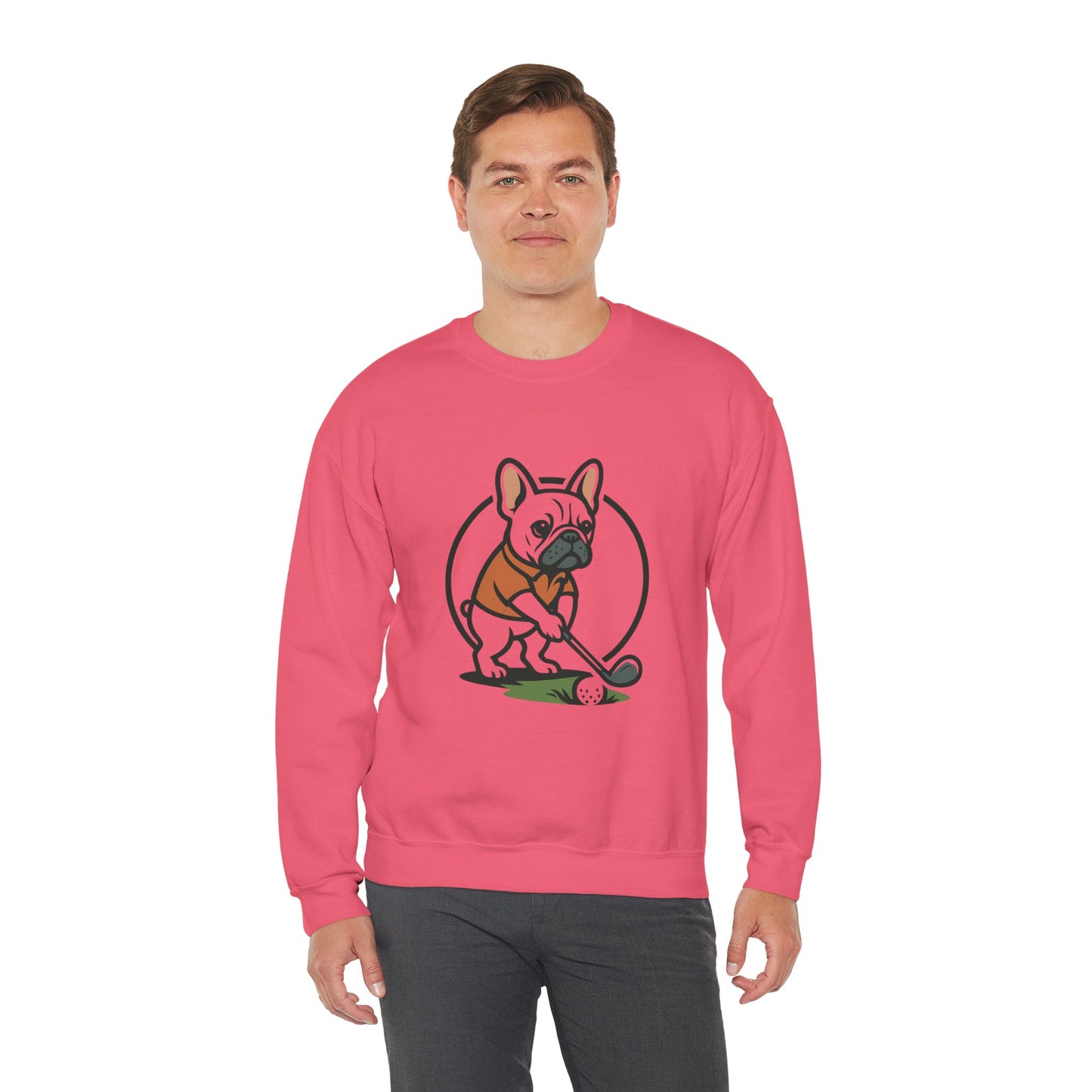 Cute Golfing Dog Sweatshirt | Unisex Heavy Blend Crewneck | Perfect for Dog Lovers, Golf Enthusiasts, and Casual Outings