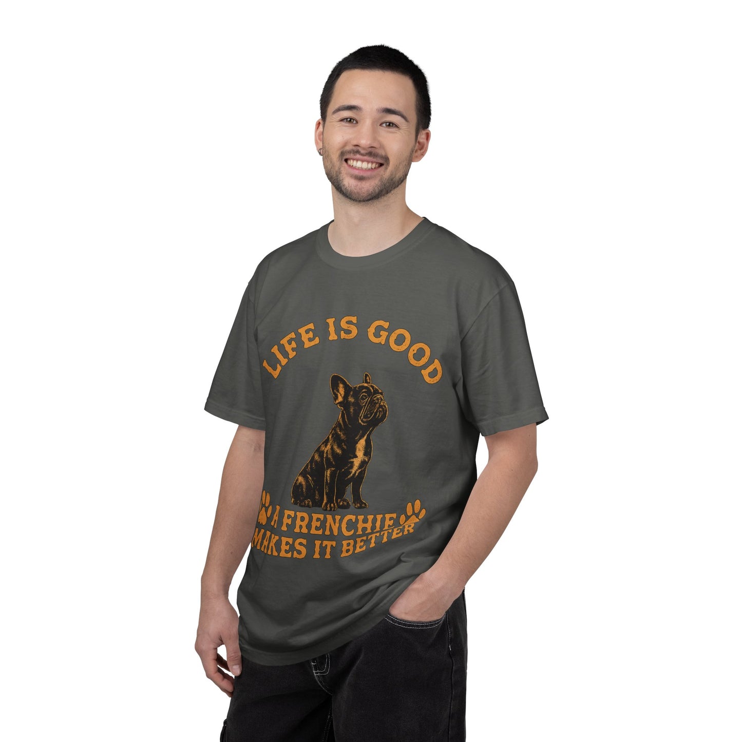 Life Is Good A Frenchie Makes It Better Shirt, French Bulldog Shirt, Frenchie Lover Gift, Dog Mom Tee, Dog Dad Shirt, Funny Frenchie T-Shirt, Pet Lover Gift