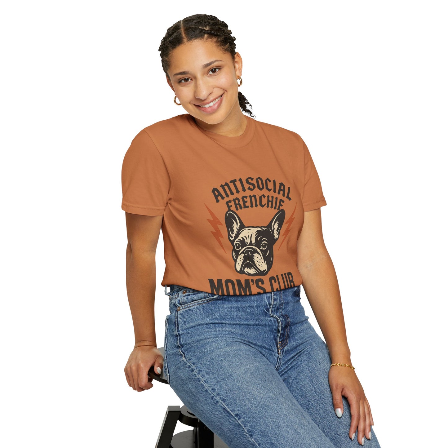 Antisocial Frenchie Mom’s Club Shirt – Retro French Bulldog Mom Tee, Funny Frenchie Lover Gift, Vintage Dog Mom Graphic T-Shirt