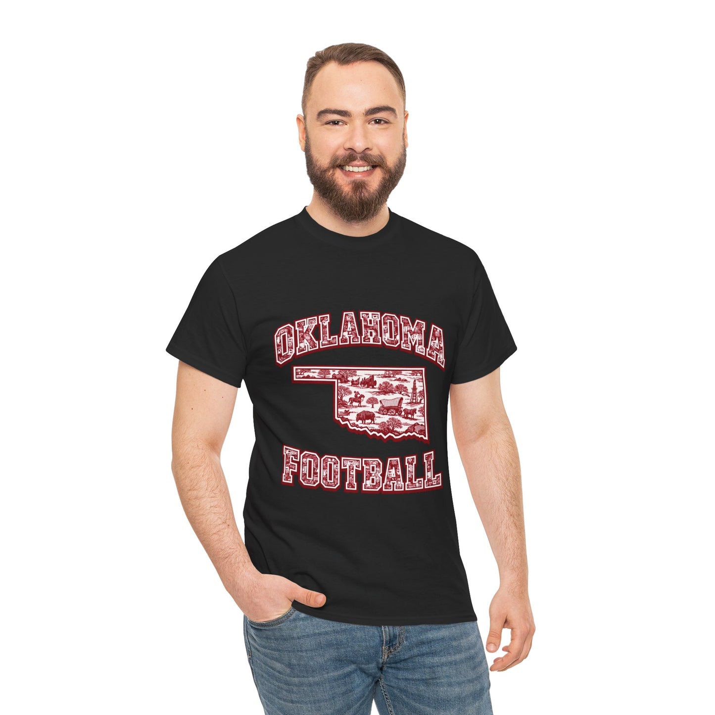Oklahoma Football Shirt, Vintage Oklahoma Game Day Tee, Crimson Football Fan Shirt, Oklahoma State Toile Graphic Tee, College Football Gift