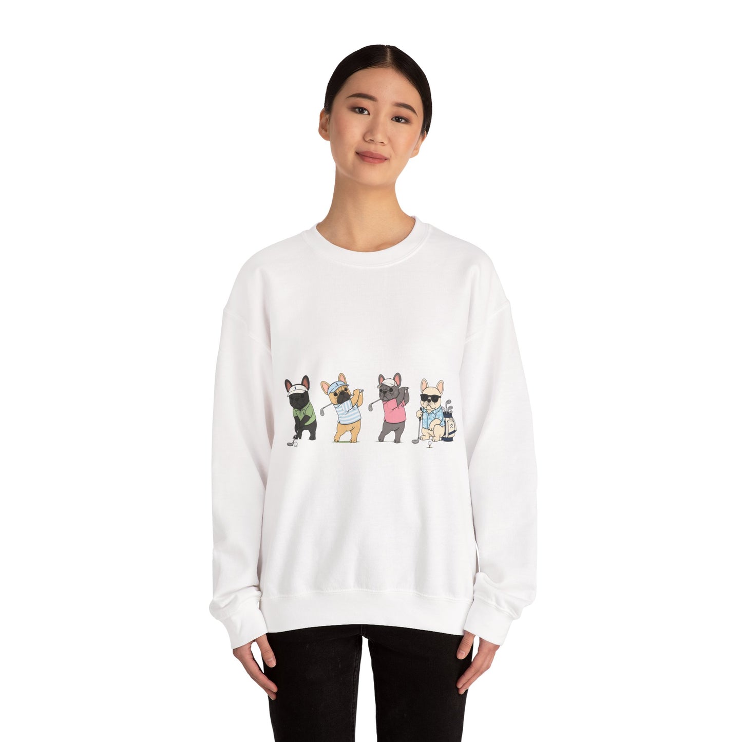 Frenchie Golf Sweatshirt, French Bulldog Golf Crewneck, Funny Golf Dog Sweatshirt, Golf Lover Gift, Country Club Frenchie Pullover