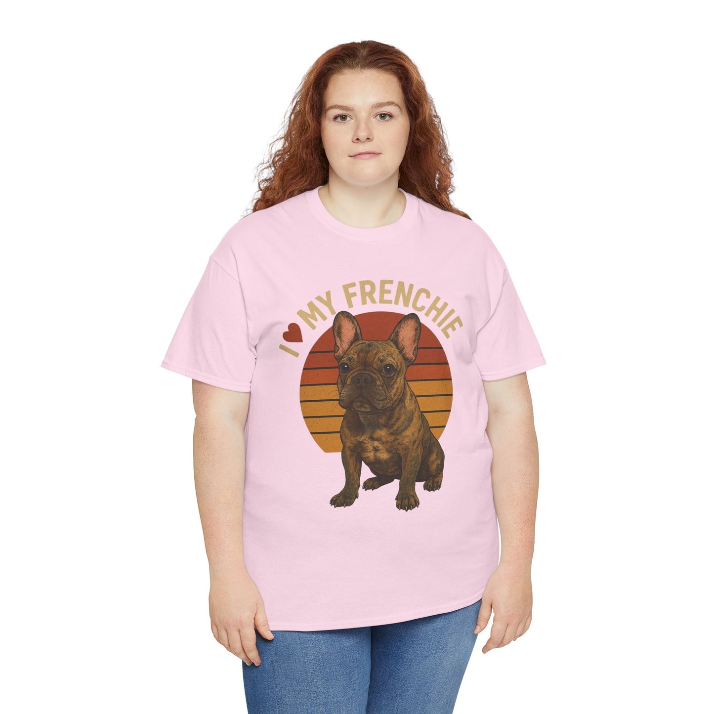 I Love My Frenchie T-Shirt | Brindle French Bulldog Retro Tee | Vintage Dog Lover Shirt | Frenchie Mom & Dad Gift