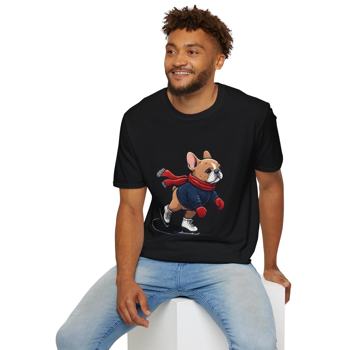 French Bulldog Ice Skating Shirt – Cute Winter Frenchie Tee, Holiday Dog Lover Gift, Skating Frenchie T-Shirt, Cozy Winter Puppy Graphic Tee
