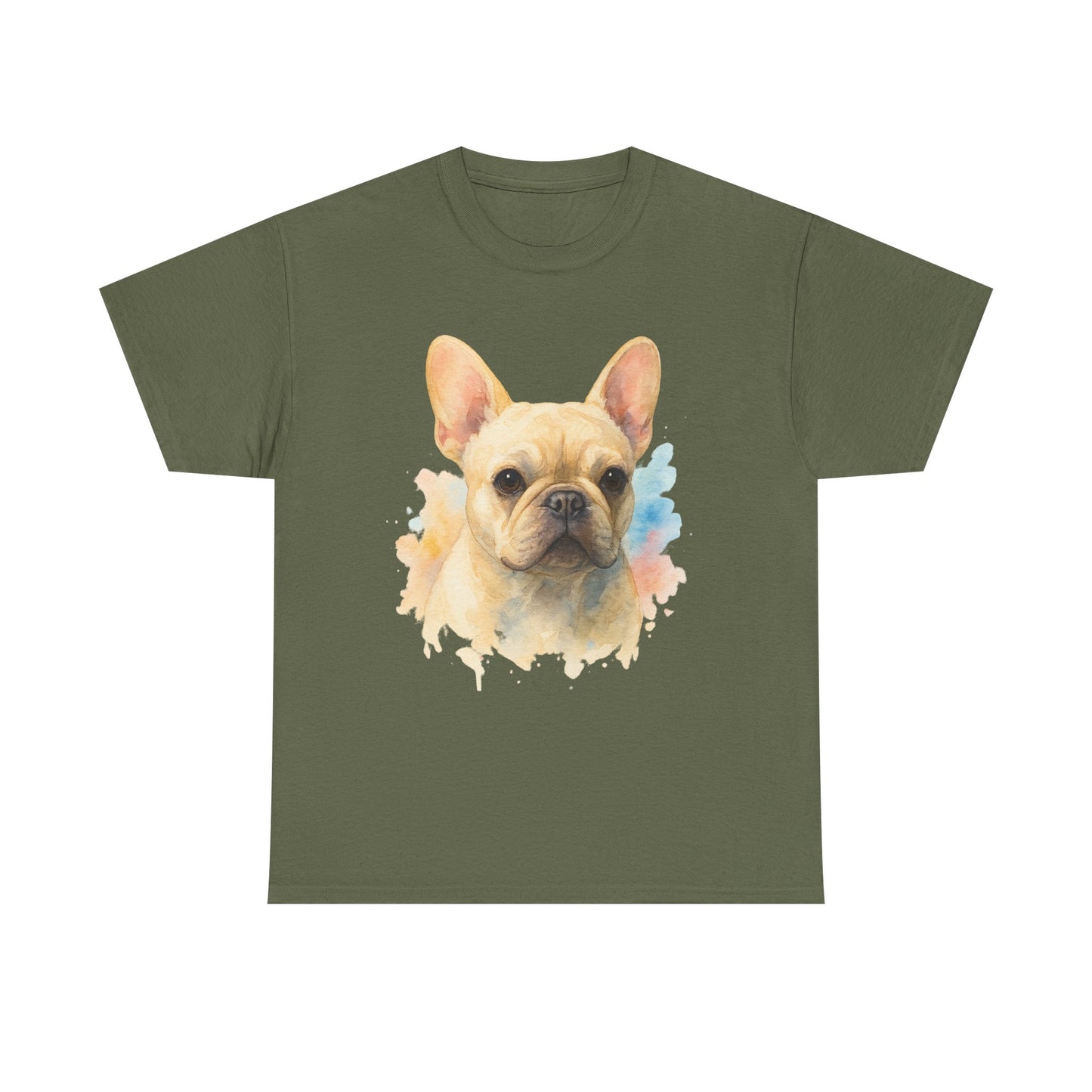 Watercolor French Bulldog T-Shirt | Artistic Frenchie Graphic Tee | Cute Dog Lover Shirt | Unique Gift for Him or Her