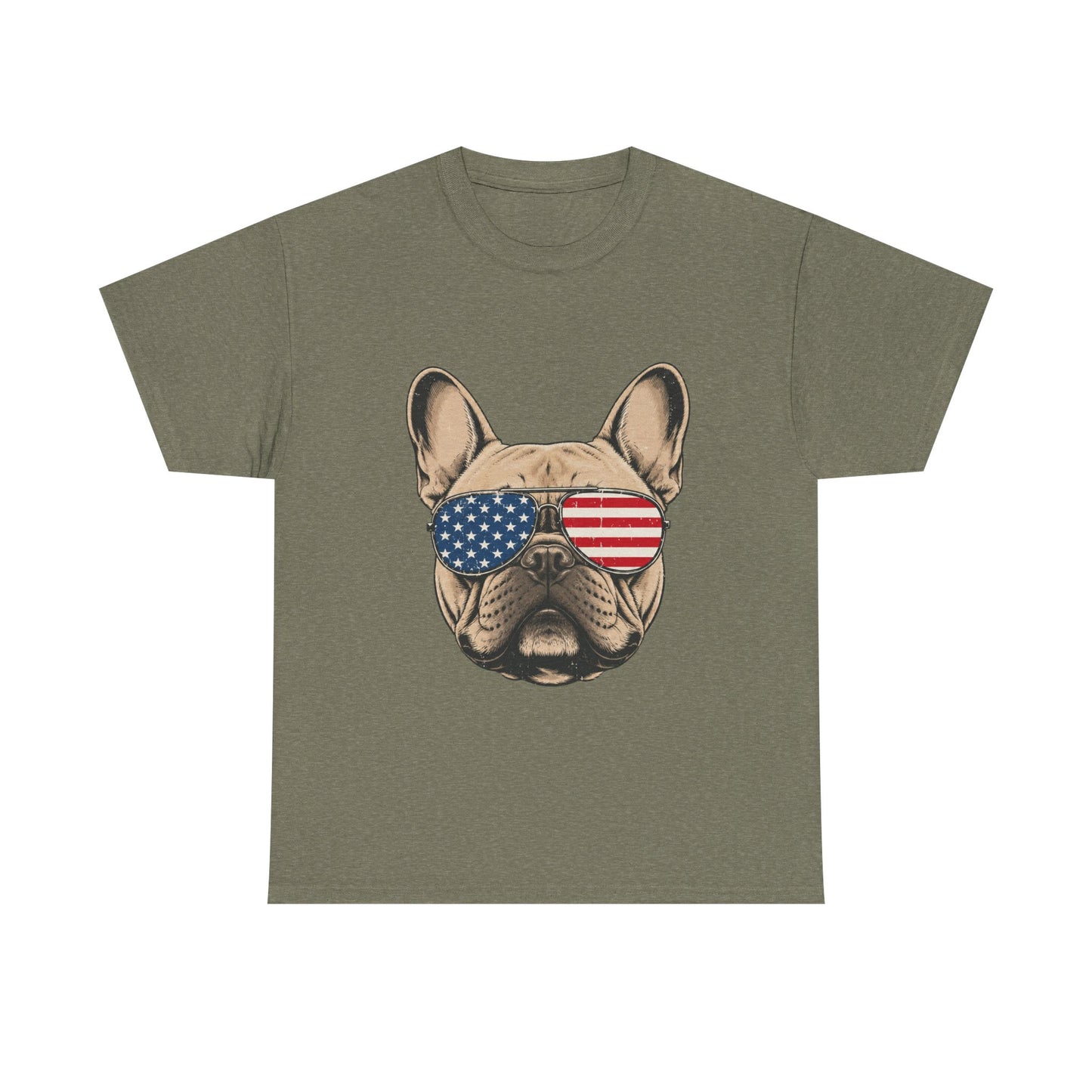 Patriotic French Bulldog Shirt, American Flag Sunglasses Frenchie Tee, Fourth of July Dog Lover Shirt, USA French Bulldog Gift