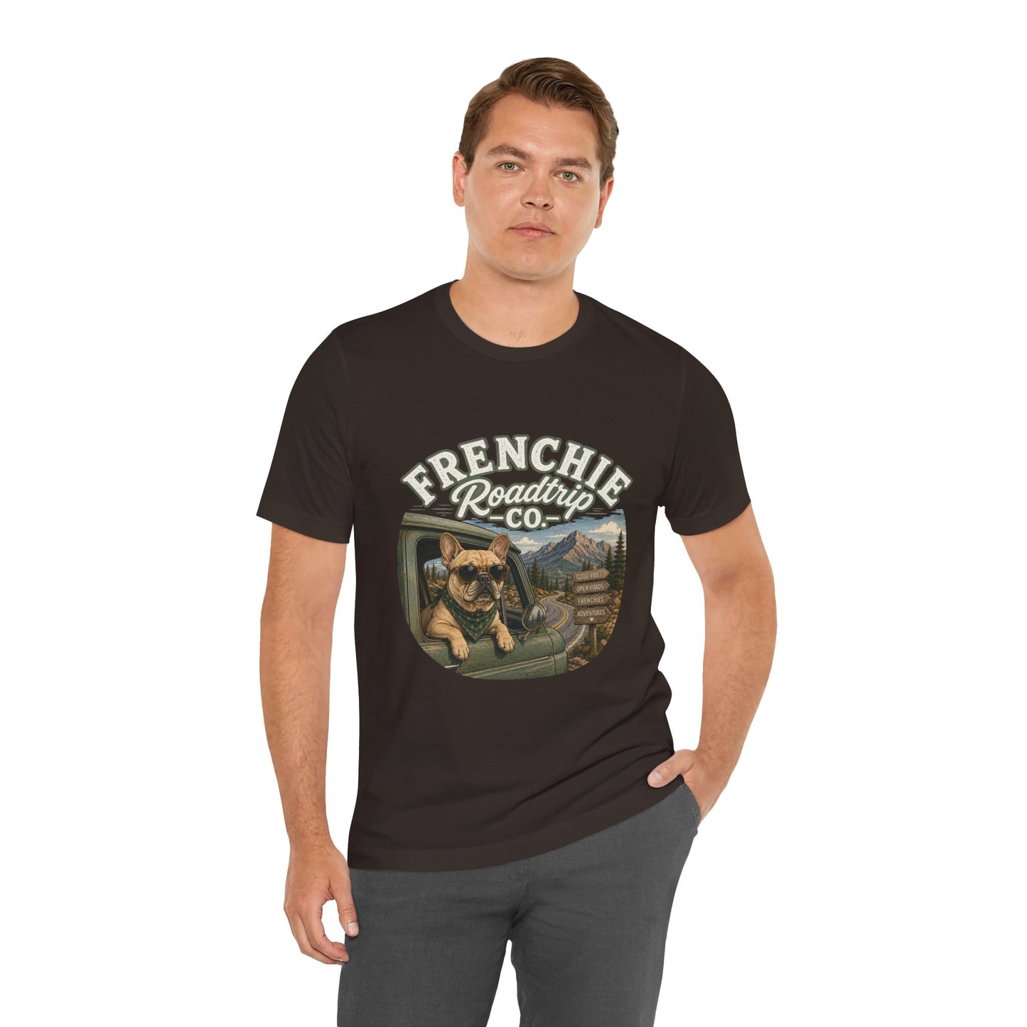 Frenchie Roadtrip Co Shirt, French Bulldog Road Trip Tee, Adventure Frenchie Shirt, Camping Dog Shirt, Travel Lover Gift, Vintage French Bulldog Tee, Outdoor Dog Apparel