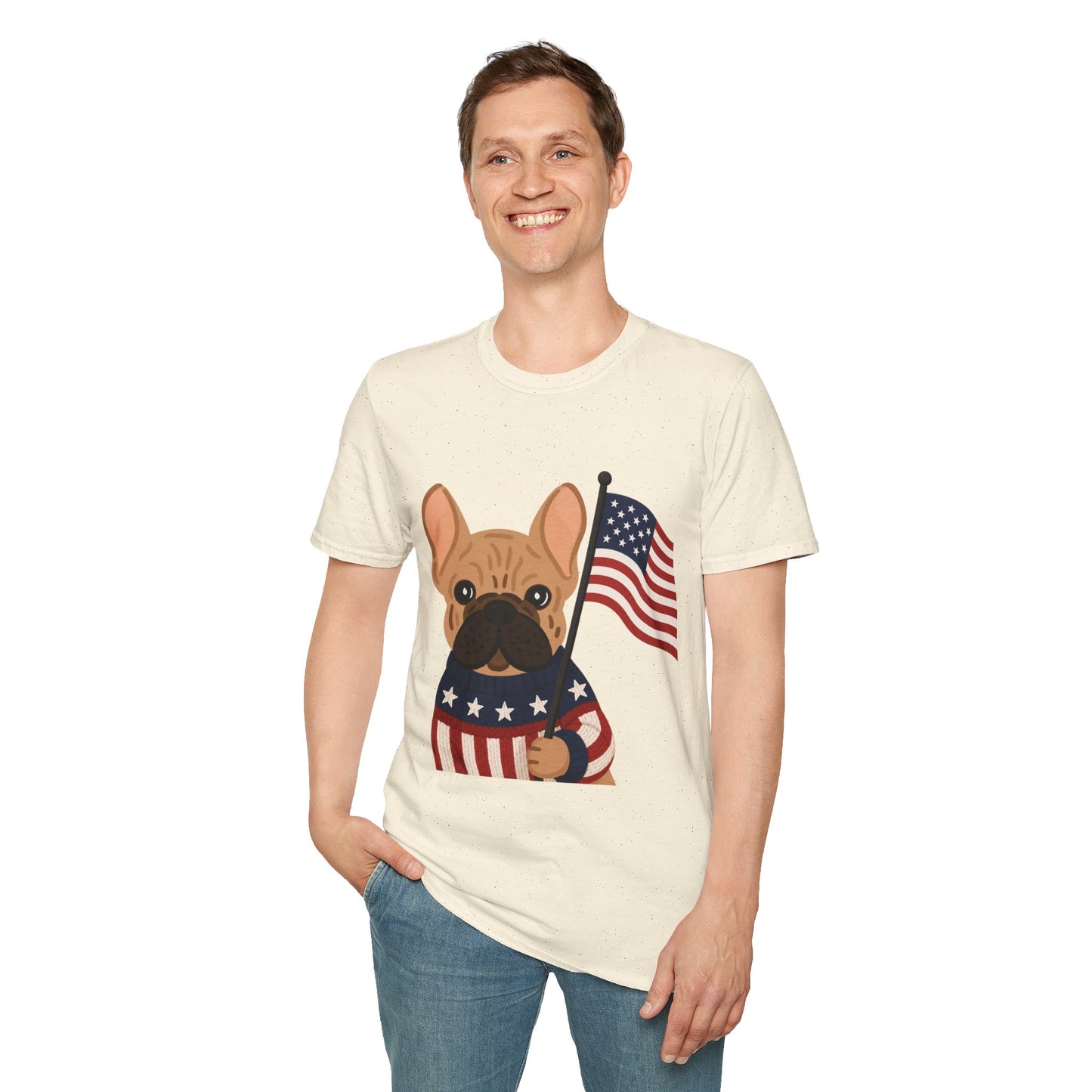 Patriotic French Bulldog Shirt, American Flag Frenchie Tee, 4th of July Dog Shirt, USA French Bulldog Shirt, Independence Day Frenchie, Dog Lover Gift, Patriotic Puppy Tee