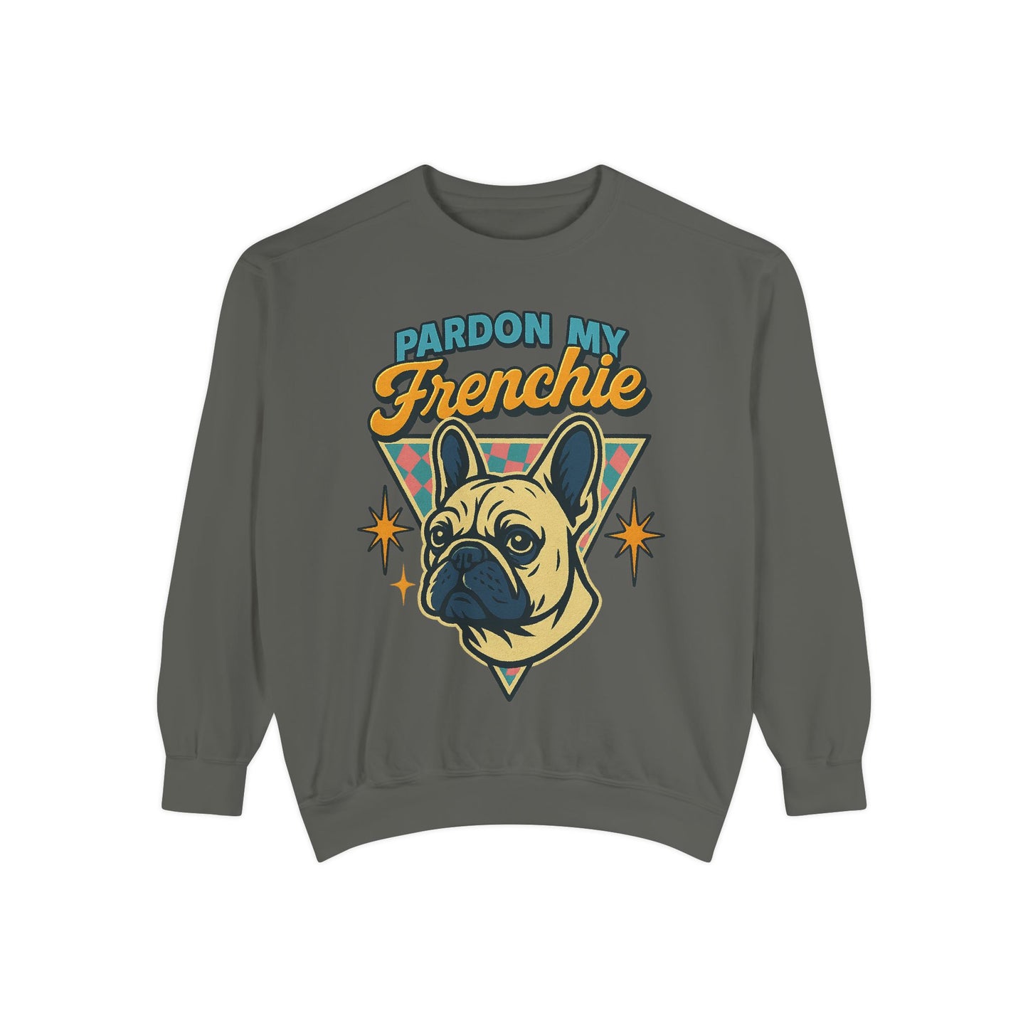 Pardon My Frenchie Sweatshirt | Retro French Bulldog Pullover | Funny Dog Lover Crewneck | Vintage Graphic Frenchie Gift