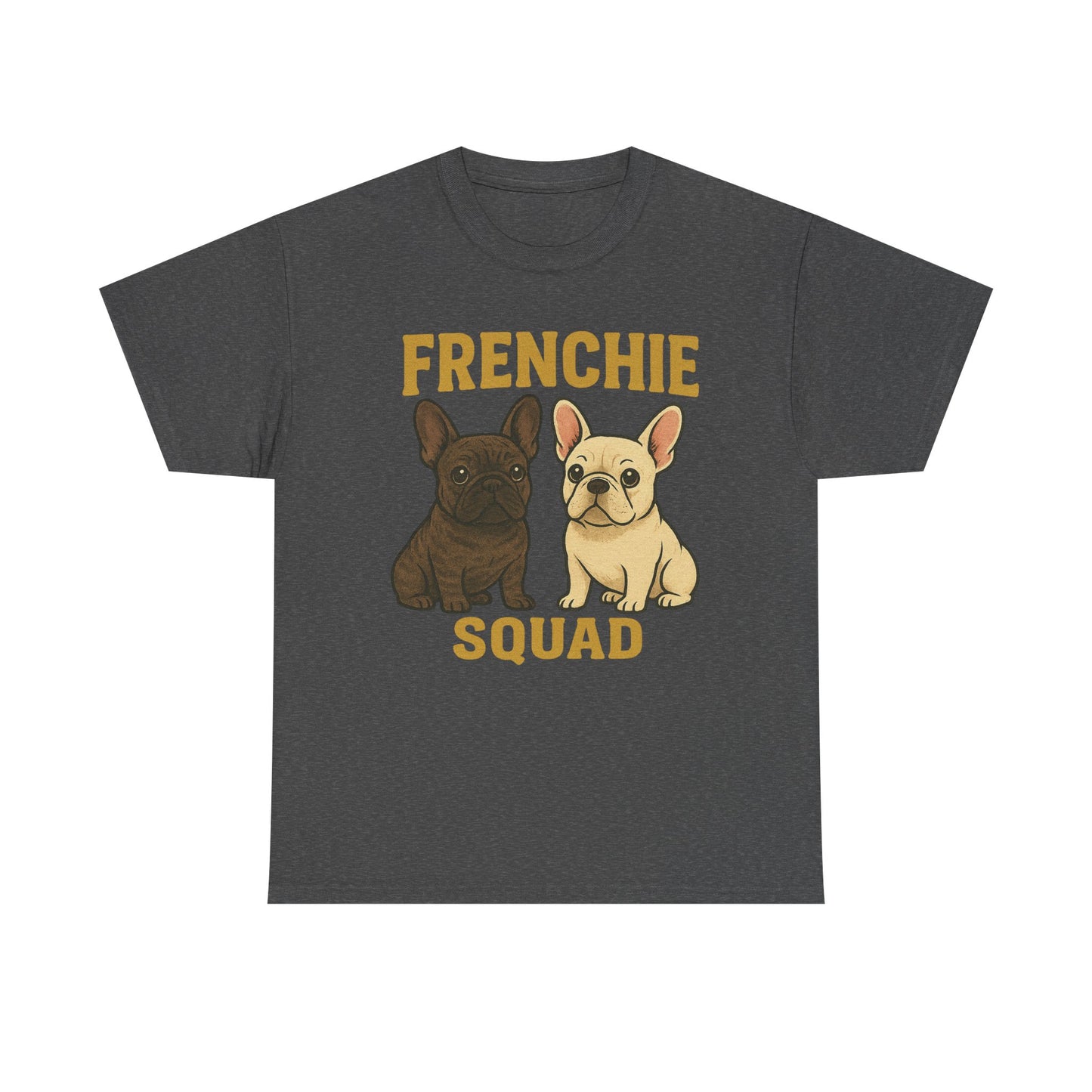 Frenchie Squad T-Shirt | Matching French Bulldog Lover Tee | Retro Dog Mom & Dad Shirt | Cute Frenchie Crew Top | Brindle & Cream Bulldog Graphic