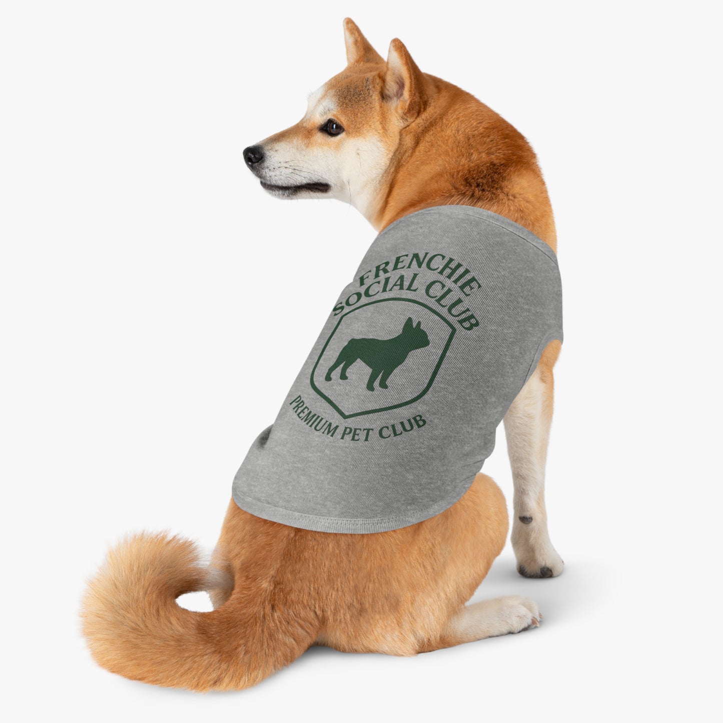 Frenchie Social Club Pet Tank Top, Cute Dog Apparel, French Bulldog Shirt, Pet Fashion, Summer Dog Outfit