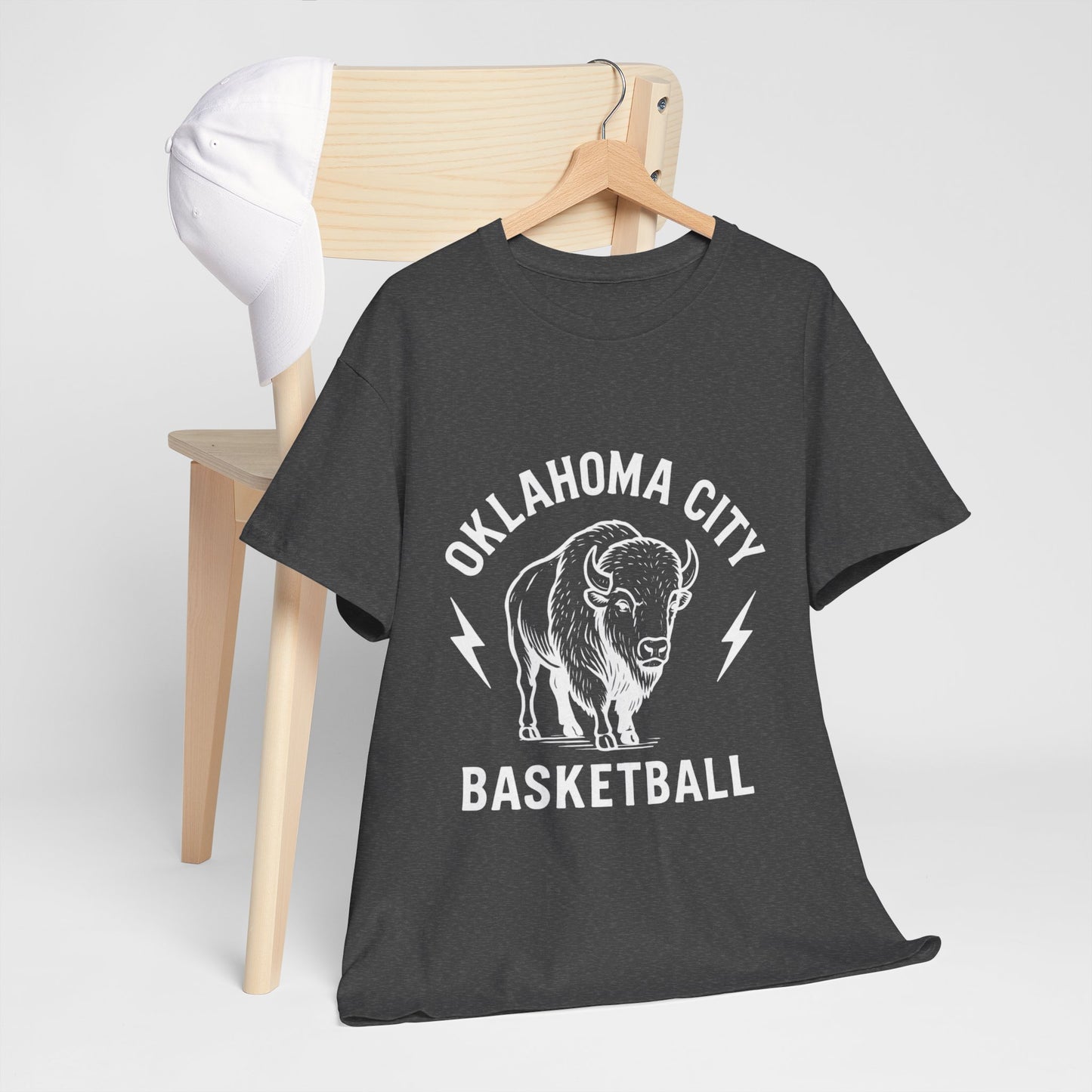 Oklahoma City Bison Basketball Shirt • OKC Hoops Tee • Retro Thunder Spirit T-Shirt • Western Bison Basketball Fan Shirt