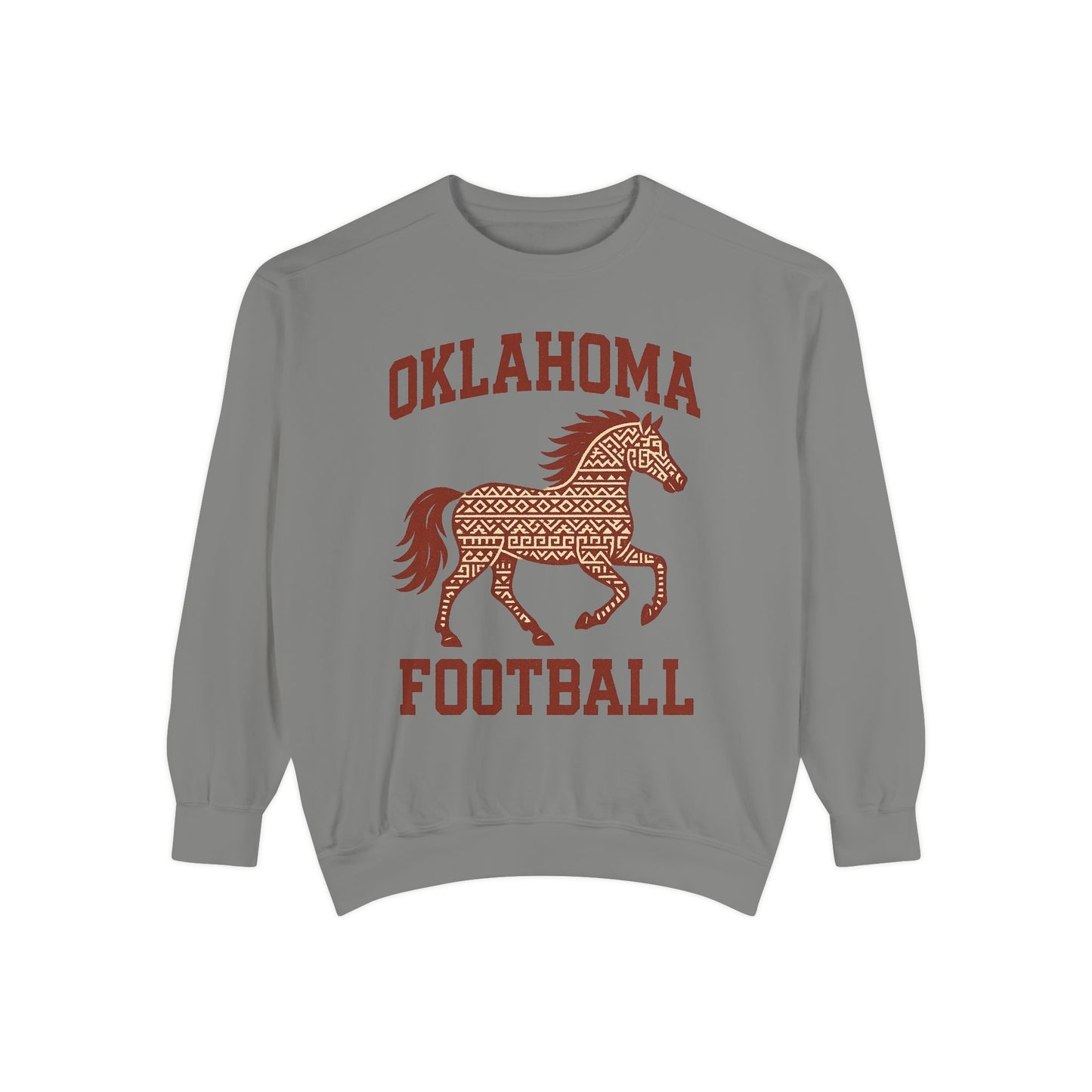 Oklahoma Football Sweatshirt | Western Horse Inspired Pullover | Rustic Game Day Crewneck | Cowboy Oklahoma Graphic Sweater