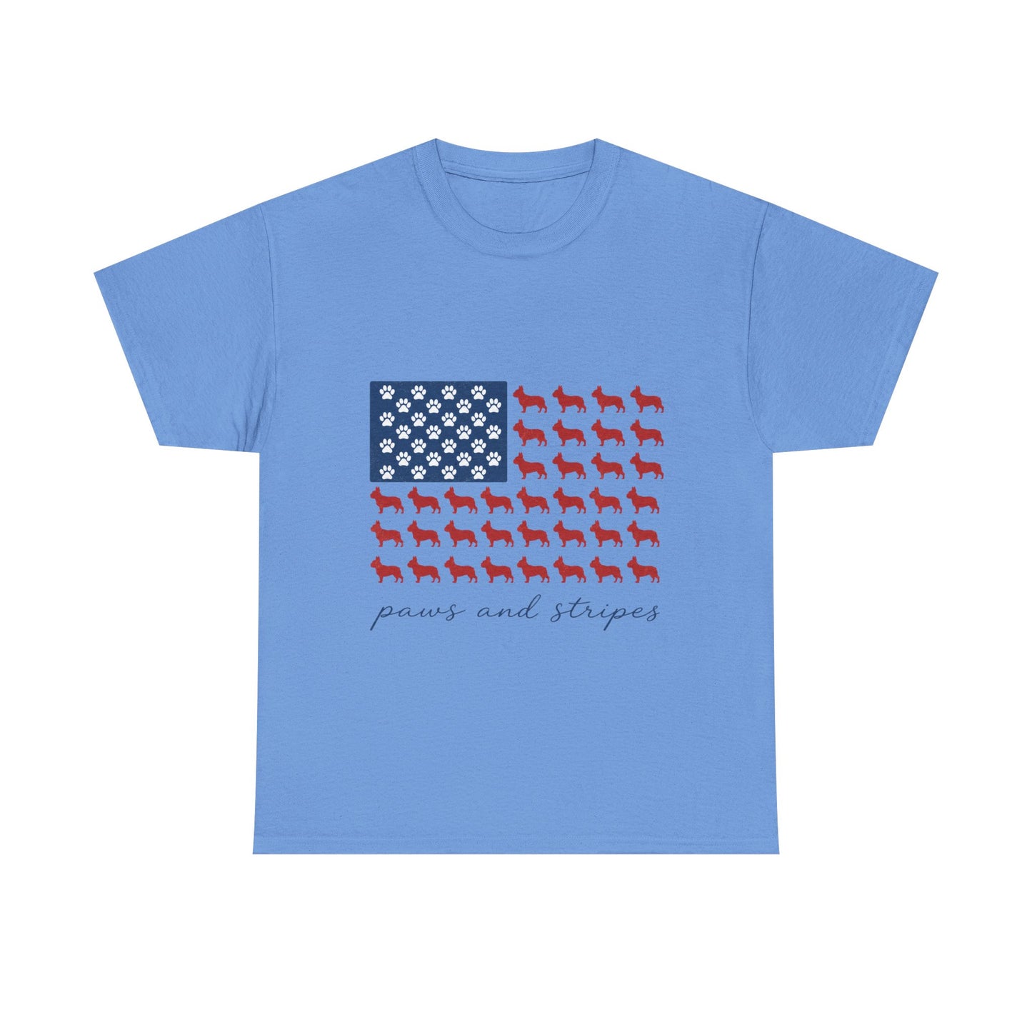 Paws and Stripes Shirt, Patriotic French Bulldog Tee, Frenchie American Flag Shirt, 4th of July Dog Lover Gift, USA Frenchie Tee