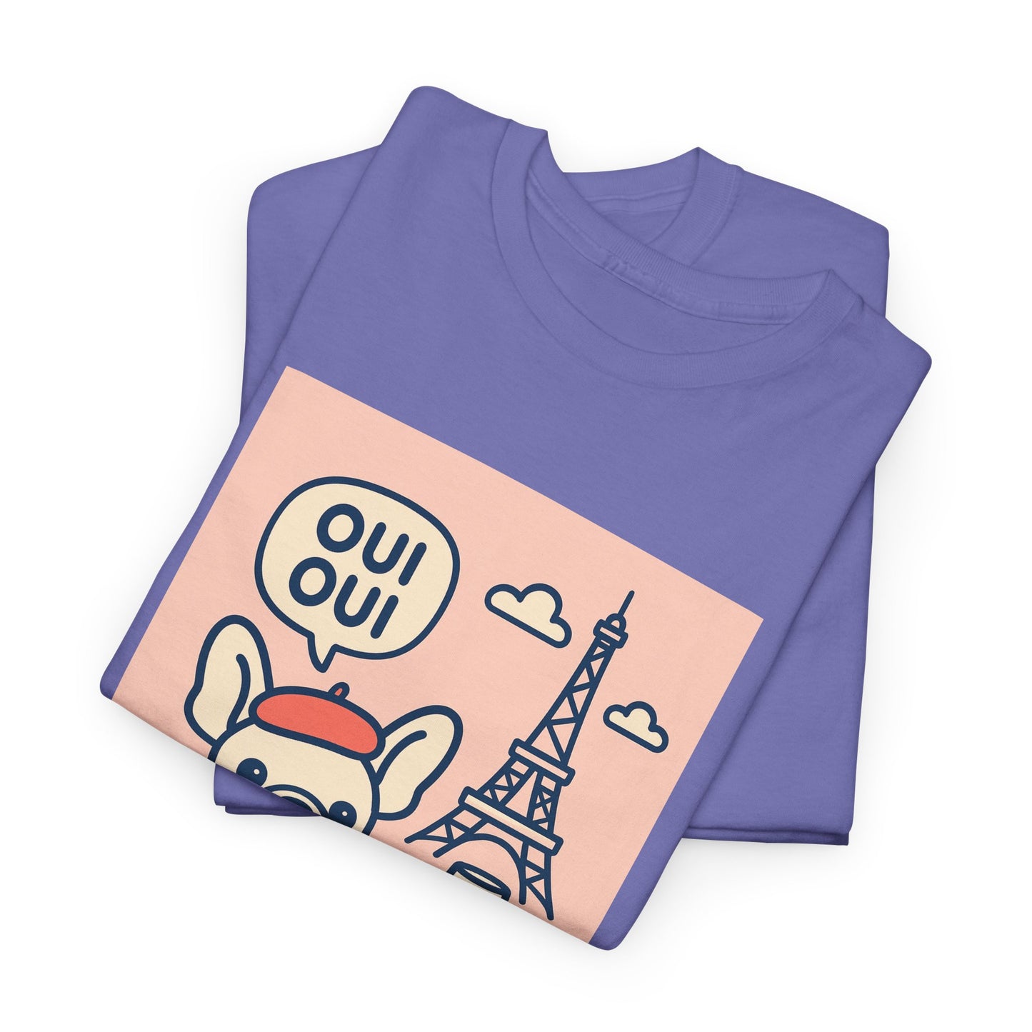 Oui Oui Frenchie Paris T-Shirt – Cute French Bulldog Café Tee, Paris Dog Lover Shirt, Beret & Baguette Graphic, French Bulldog Gift for Women & Men