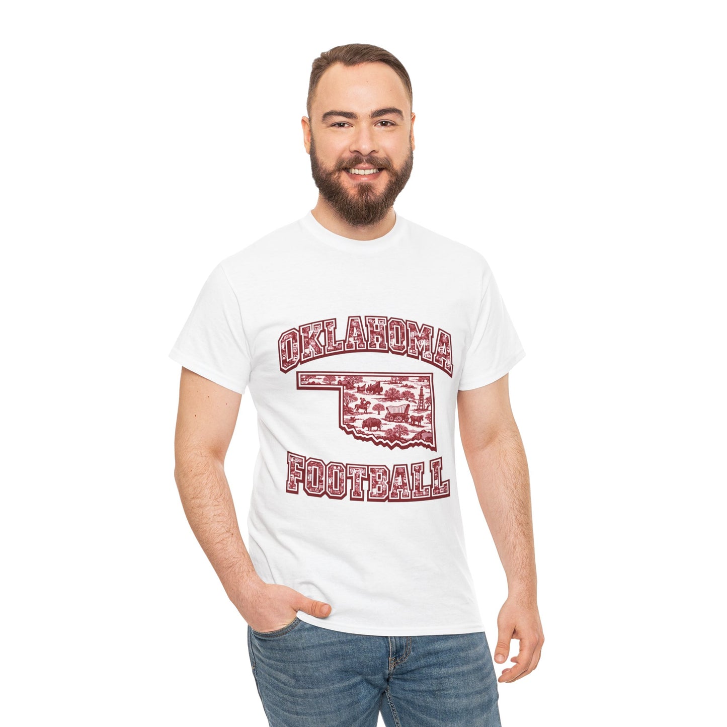 Oklahoma Football Shirt, Vintage Oklahoma Game Day Tee, Crimson Football Fan Shirt, Oklahoma State Toile Graphic Tee, College Football Gift