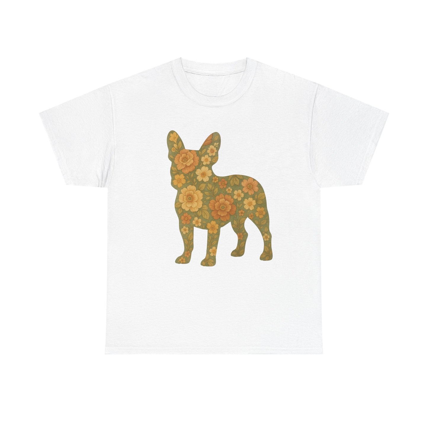 Floral Frenchie T-Shirt | Retro Flower French Bulldog Tee | Boho Dog Mom Shirt | Cute Pet Lover Gift | Vintage Botanical Dog Graphic Tee