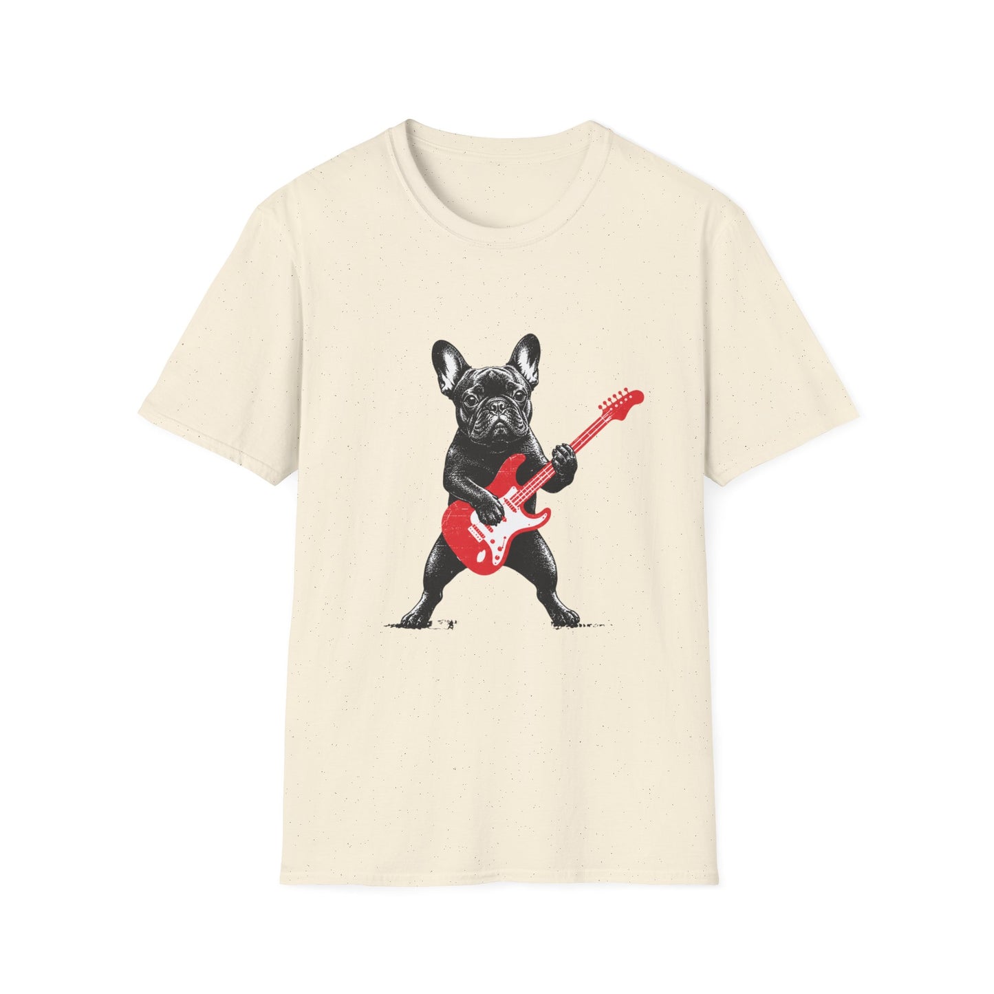 French Bulldog Guitar Shirt, Rocker Frenchie Tee, Frenchie Guitar T-Shirt, Music Lover Dog Shirt, Rock and Roll French Bulldog Gift, Guitar Player Frenchie Tee