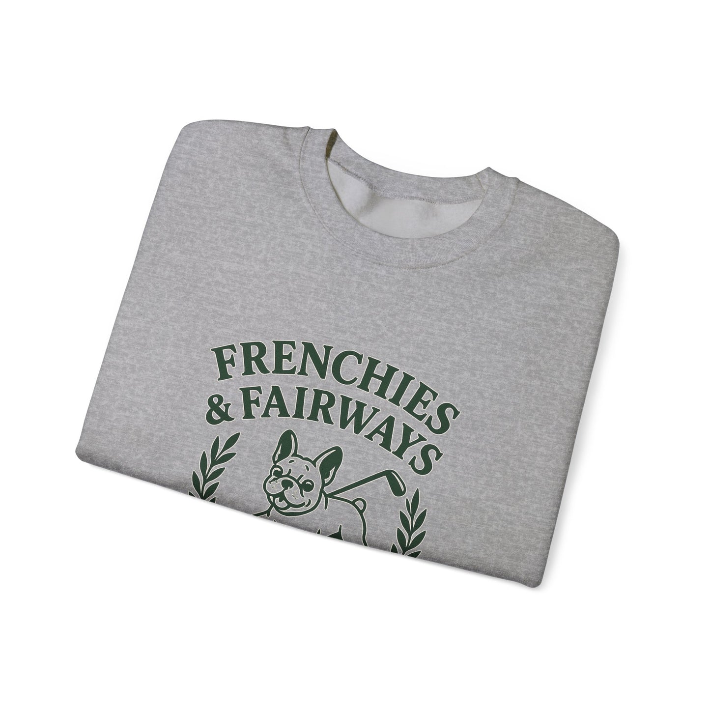 Frenchies & Fairways Sweatshirt | Golf Inspired French Bulldog Pullover | Country Club Retro Crewneck | Dog Lover Golf Gift Sweater