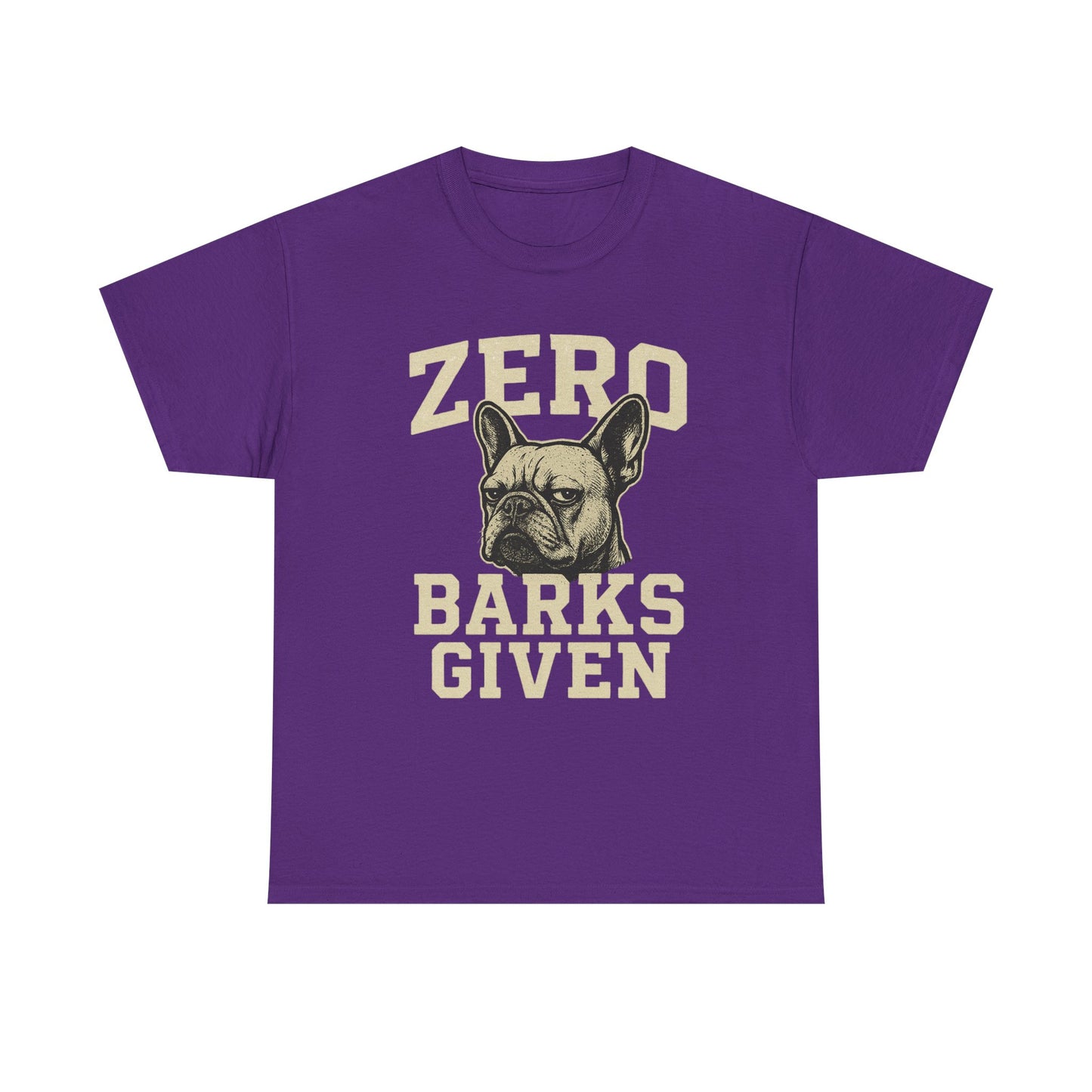 Zero Barks Given Frenchie T-Shirt – Funny French Bulldog Tee, Grumpy Dog Humor Shirt, Frenchie Lover Gift, Dog Mom Graphic Tee, Vintage Style Dog Shirt