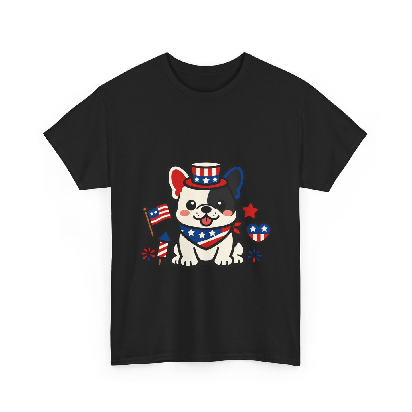 Cute Patriotic French Bulldog Shirt, Kawaii frenchie Fourth of July Tee, American Flag Puppy Shirt, USA Dog Lover Gift, Patriotic Frenchie