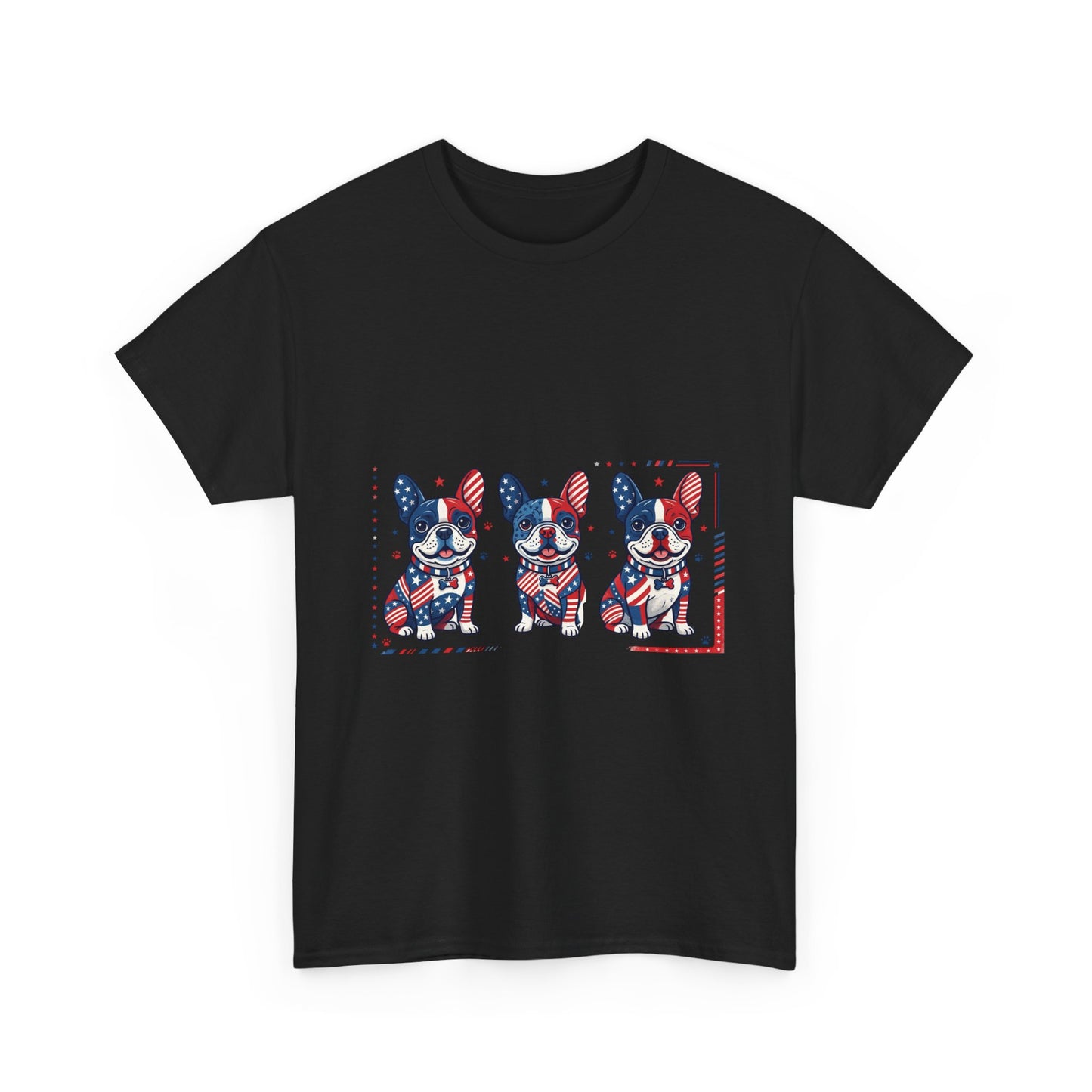 Patriotic French Bulldog Shirt, American Flag Frenchie Trio Tee, Fourth of July Dog Lover Shirt, USA French Bulldog Gift, Frenchie Mom Shirt