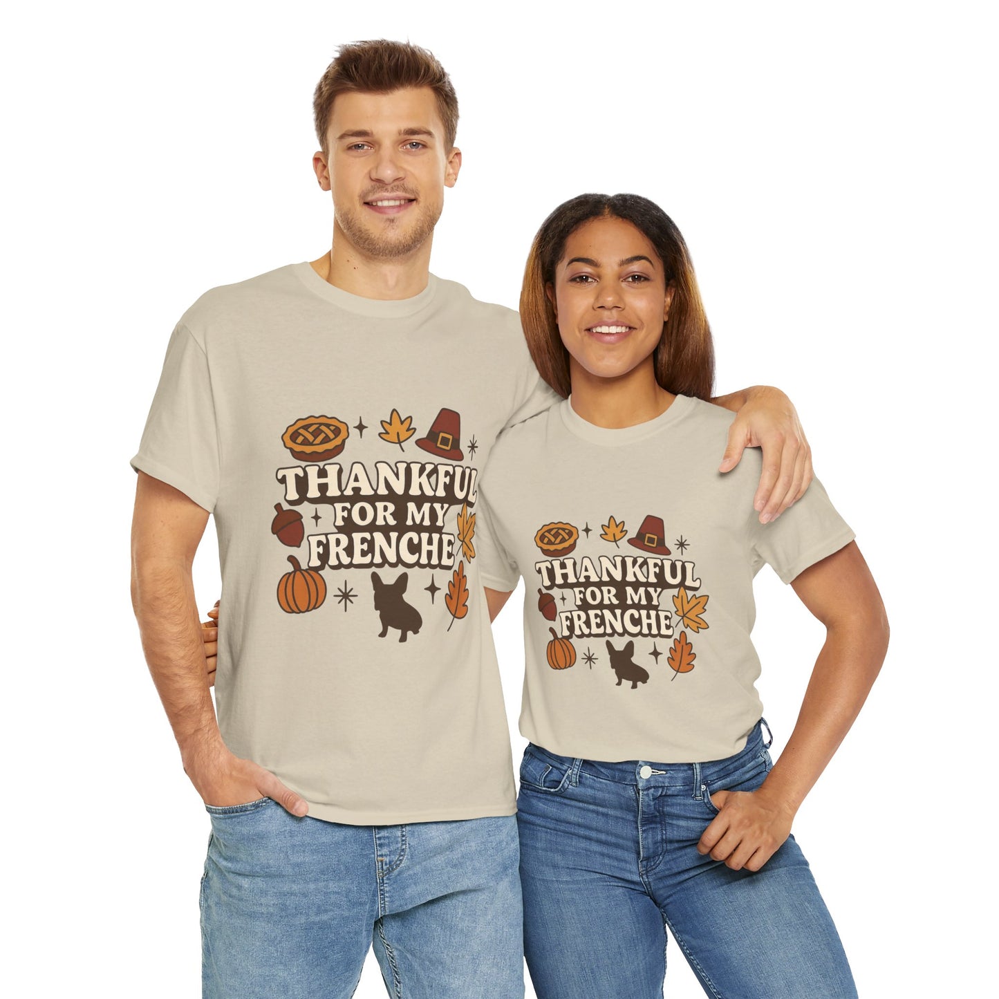 Thankful for My Frenchie Shirt – Thanksgiving French Bulldog Tee, Fall Dog Lover Gift, Autumn Pet Parent T-Shirt, Cute Pumpkin Pie Graphic