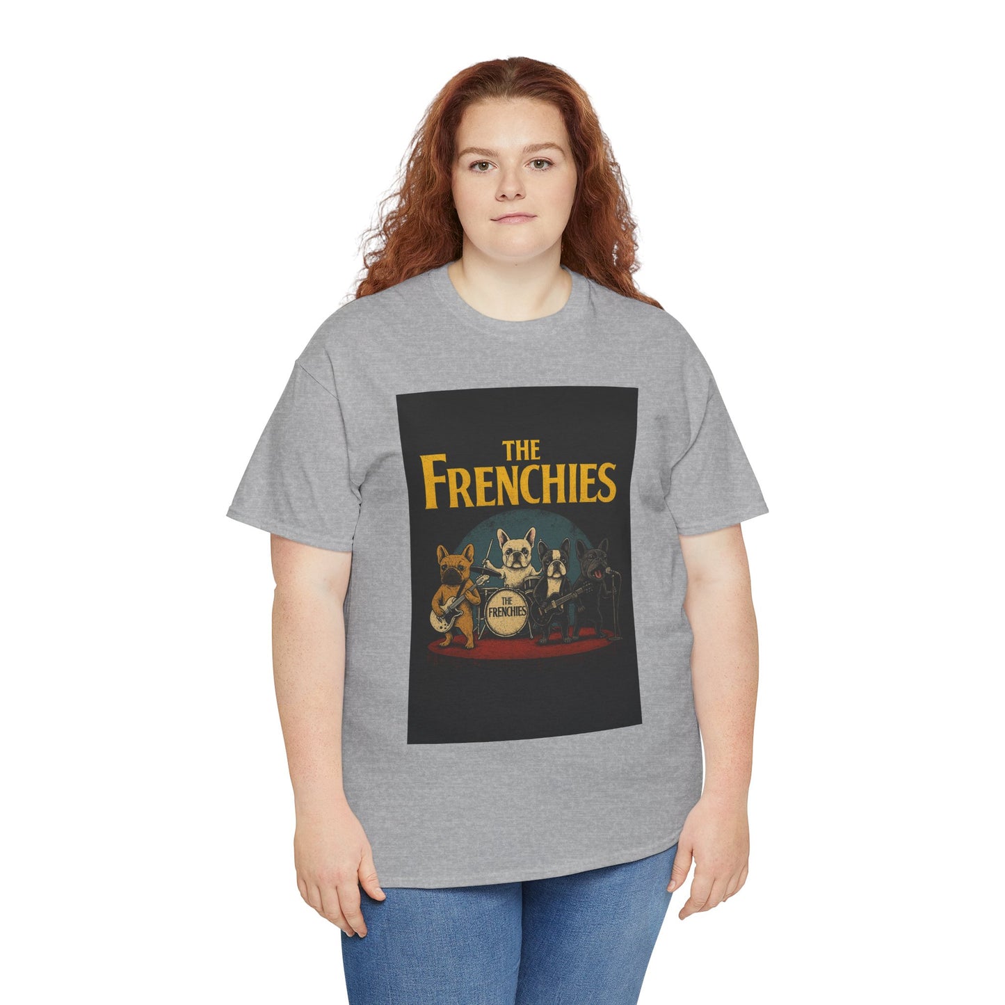 The Frenchies Band T-Shirt | Retro French Bulldog Graphic Tee | Funny Dog Lover Gift | Vintage Concert Style Frenchie Shirt