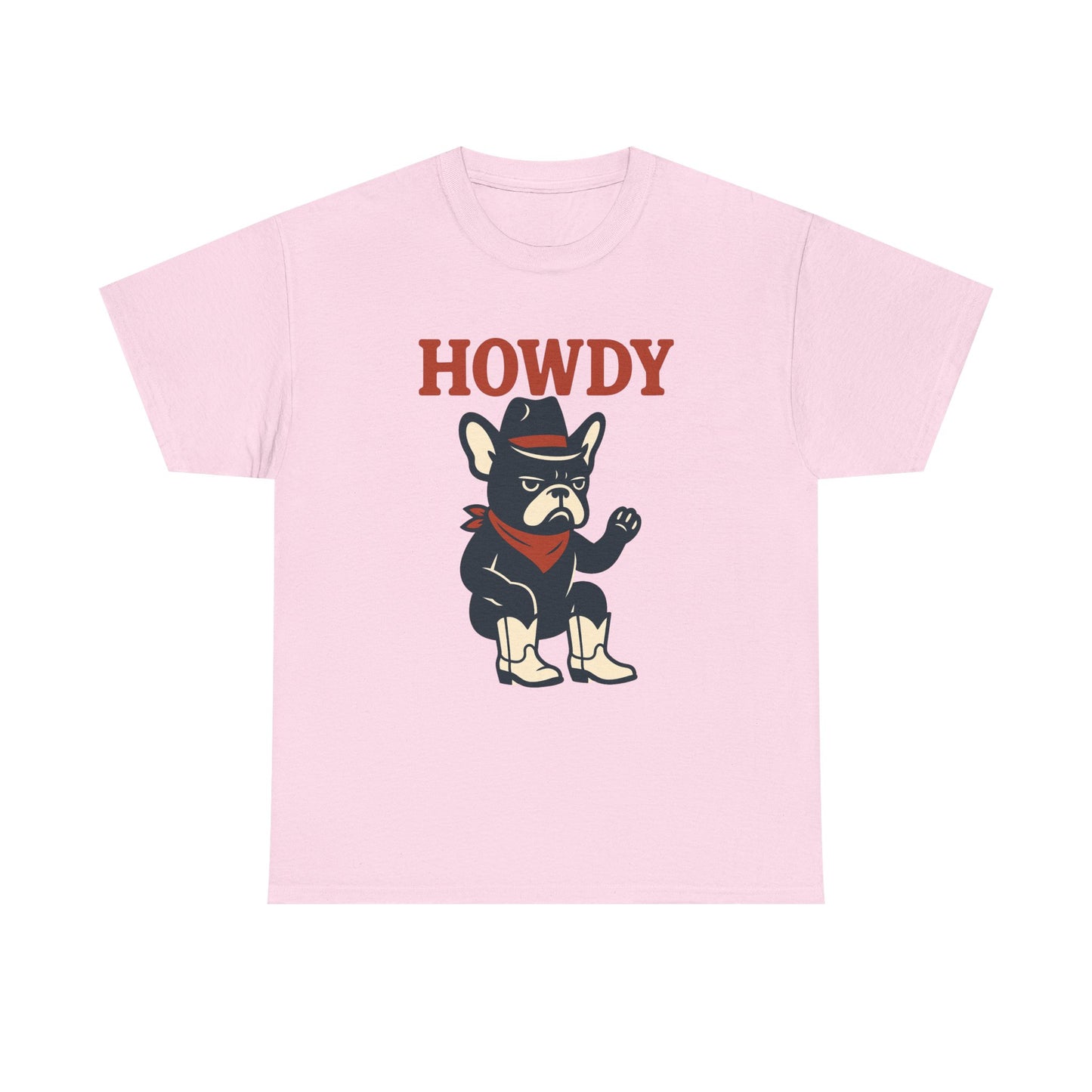 Howdy Frenchie T-Shirt | Cowboy French Bulldog Tee | Western Dog Lover Shirt | Cute Rodeo Pet Gift | Funny Frenchie Cowboy Graphic Tee