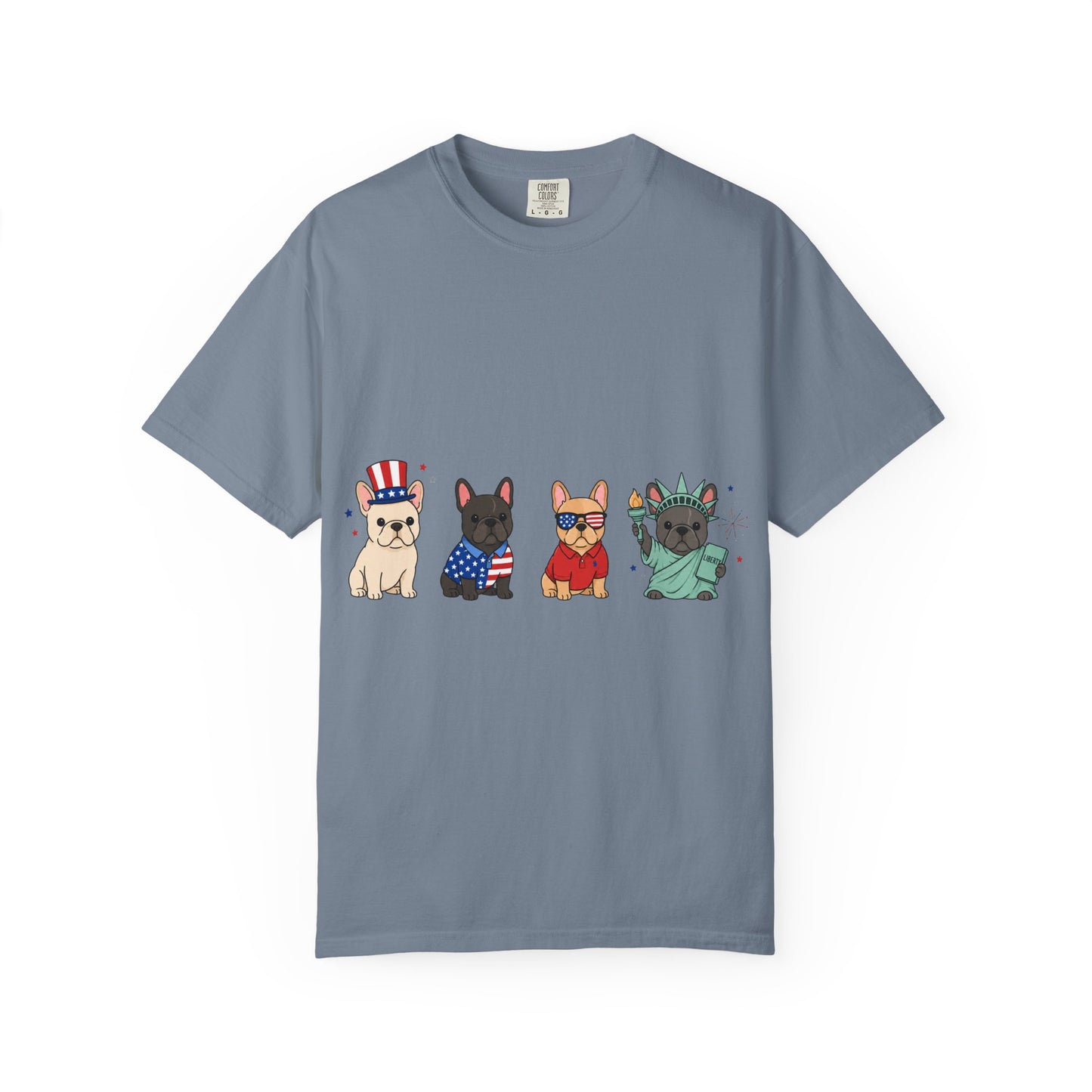 Patriotic French Bulldog Shirt, 4th of July Frenchie Tee, American Frenchie Shirt, USA Dog Lover Shirt, Independence Day French Bulldog Tee, Patriotic Dog Shirt, July Fourth Gift