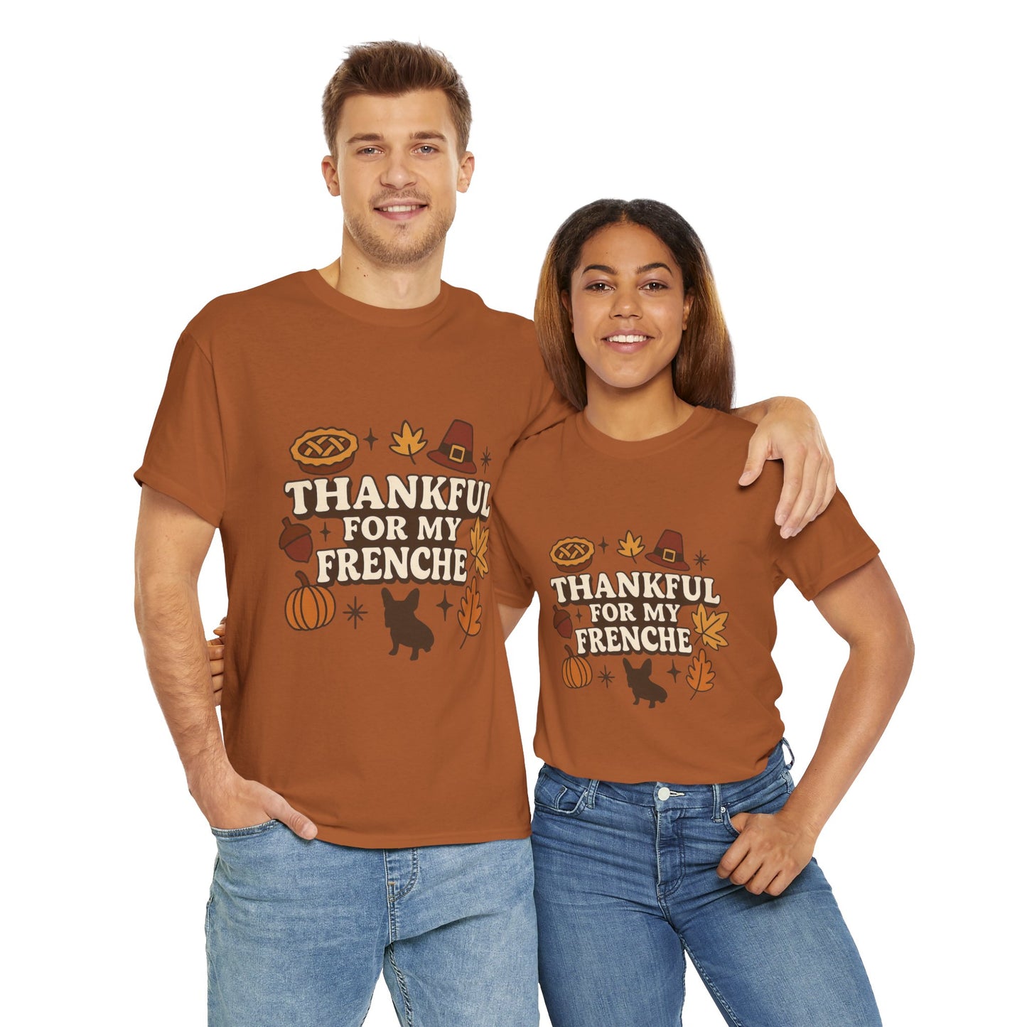 Thankful for My Frenchie Shirt – Thanksgiving French Bulldog Tee, Fall Dog Lover Gift, Autumn Pet Parent T-Shirt, Cute Pumpkin Pie Graphic