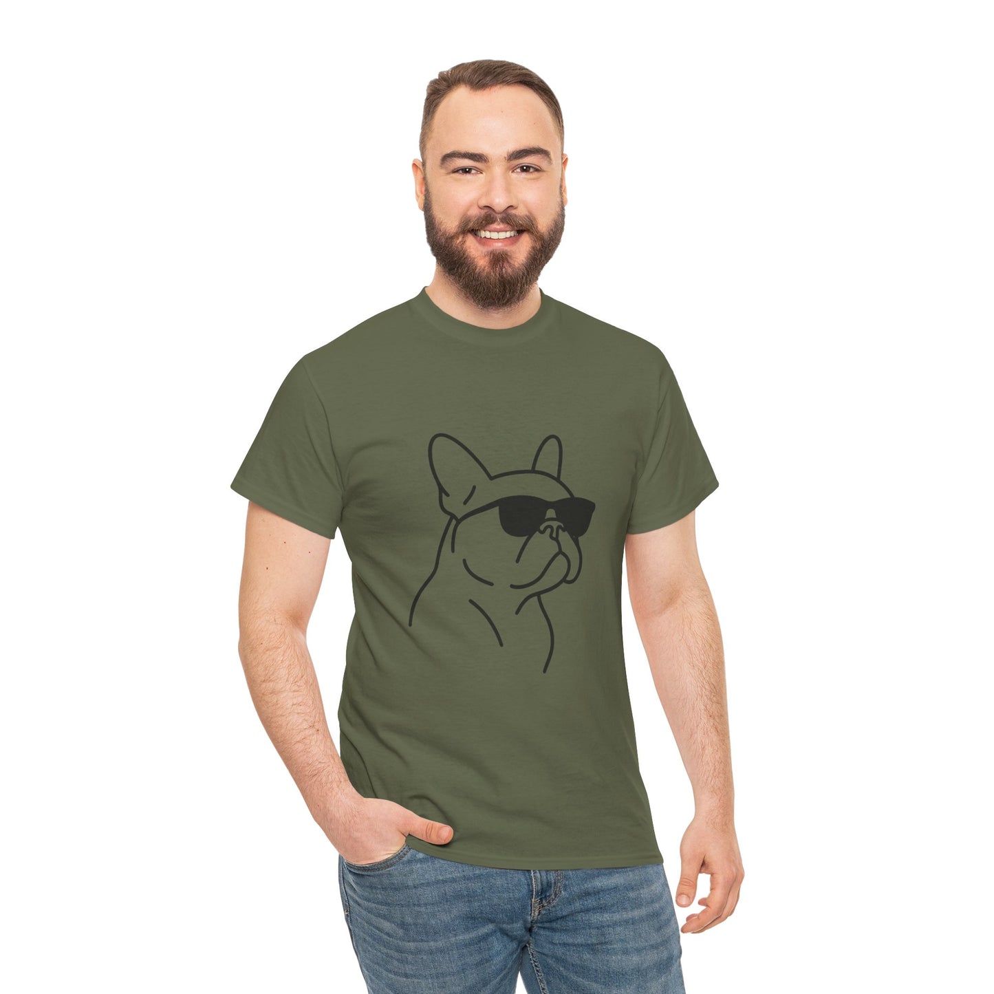 Cool Frenchie Line Art T-Shirt | Minimalist French Bulldog Tee | Dog Lover Gift | Frenchie Mom Shirt | Cute Pet Outline Graphic Tee