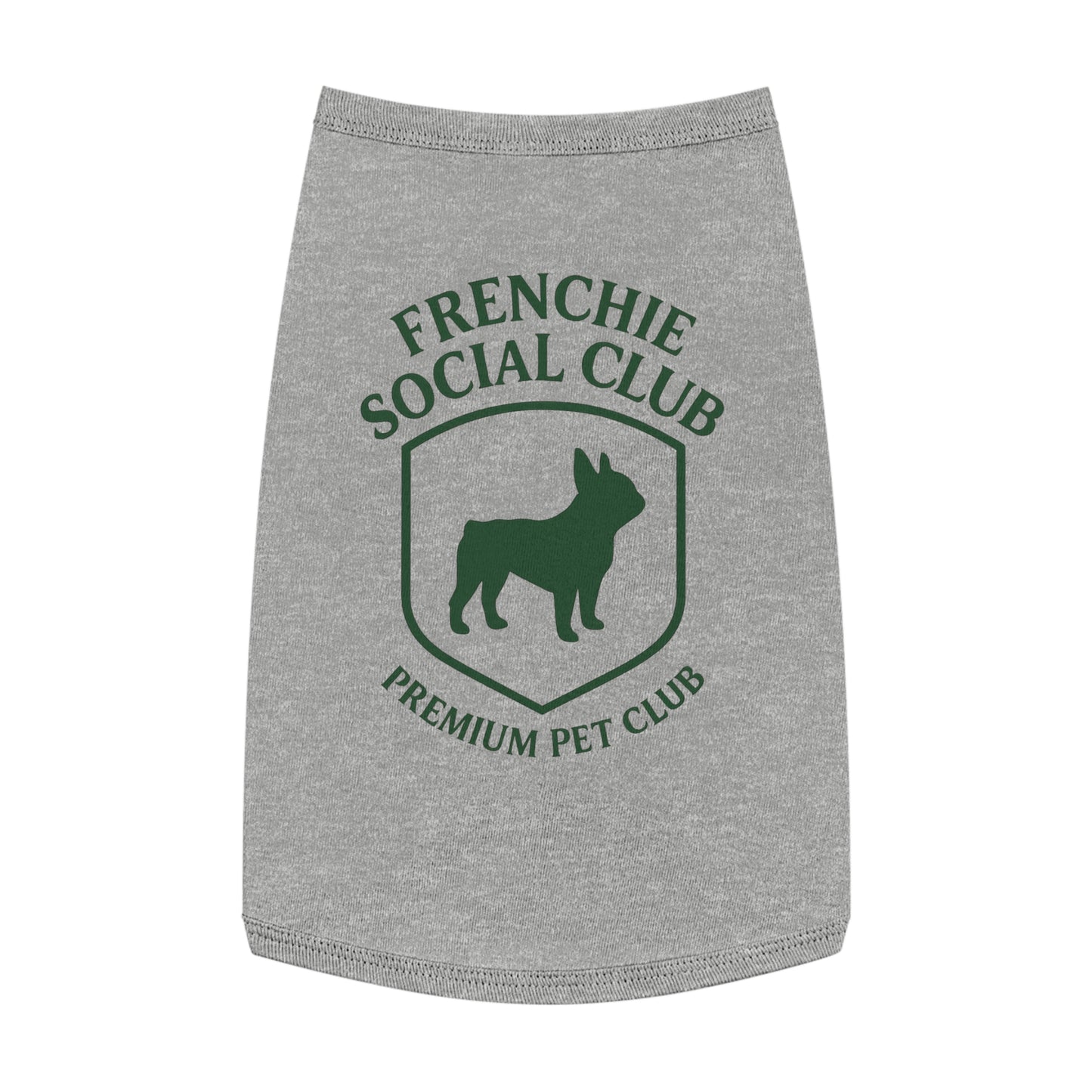 Frenchie Social Club Pet Tank Top, Cute Dog Apparel, French Bulldog Shirt, Pet Fashion, Summer Dog Outfit